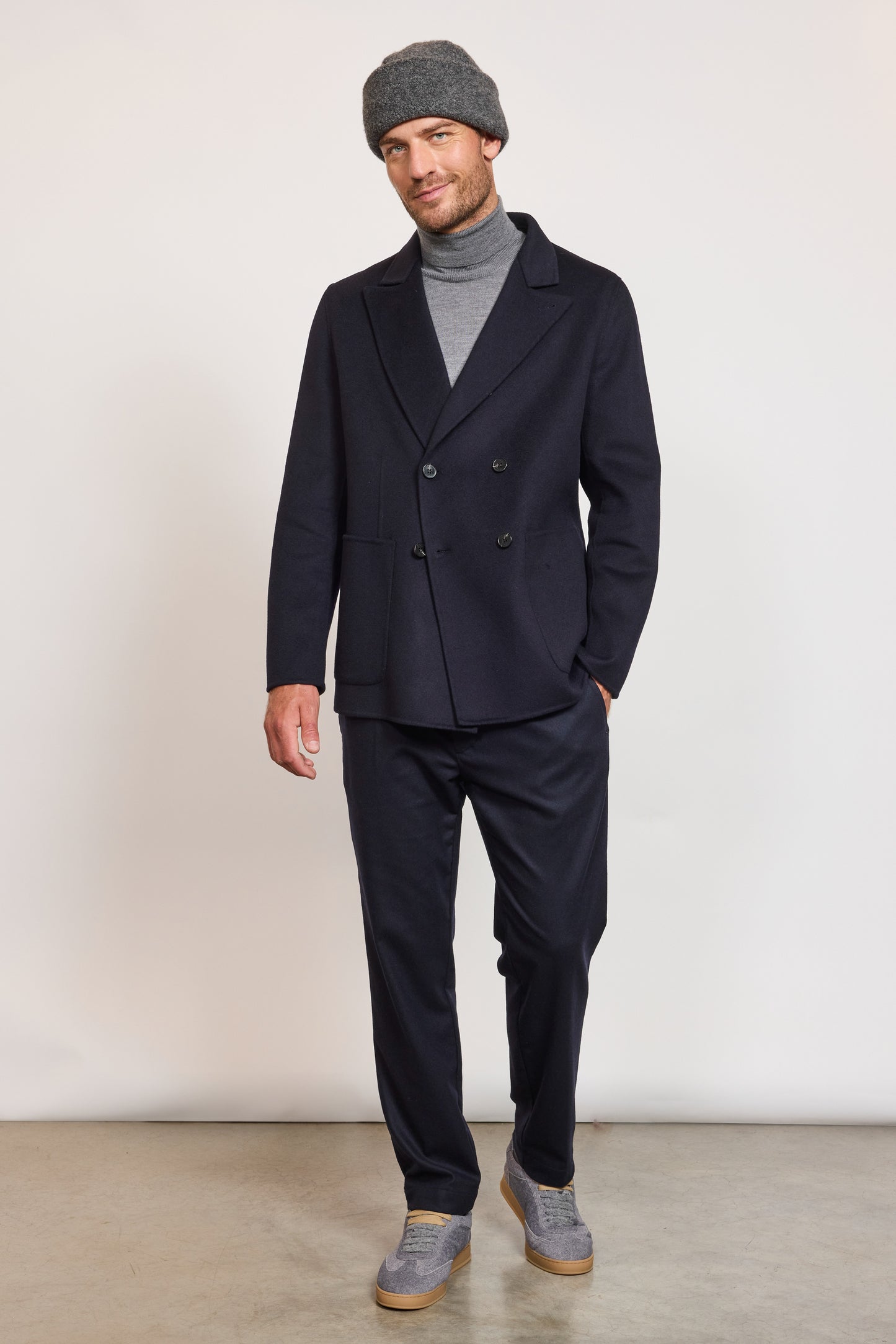 VESTE CROISÉE MARINE