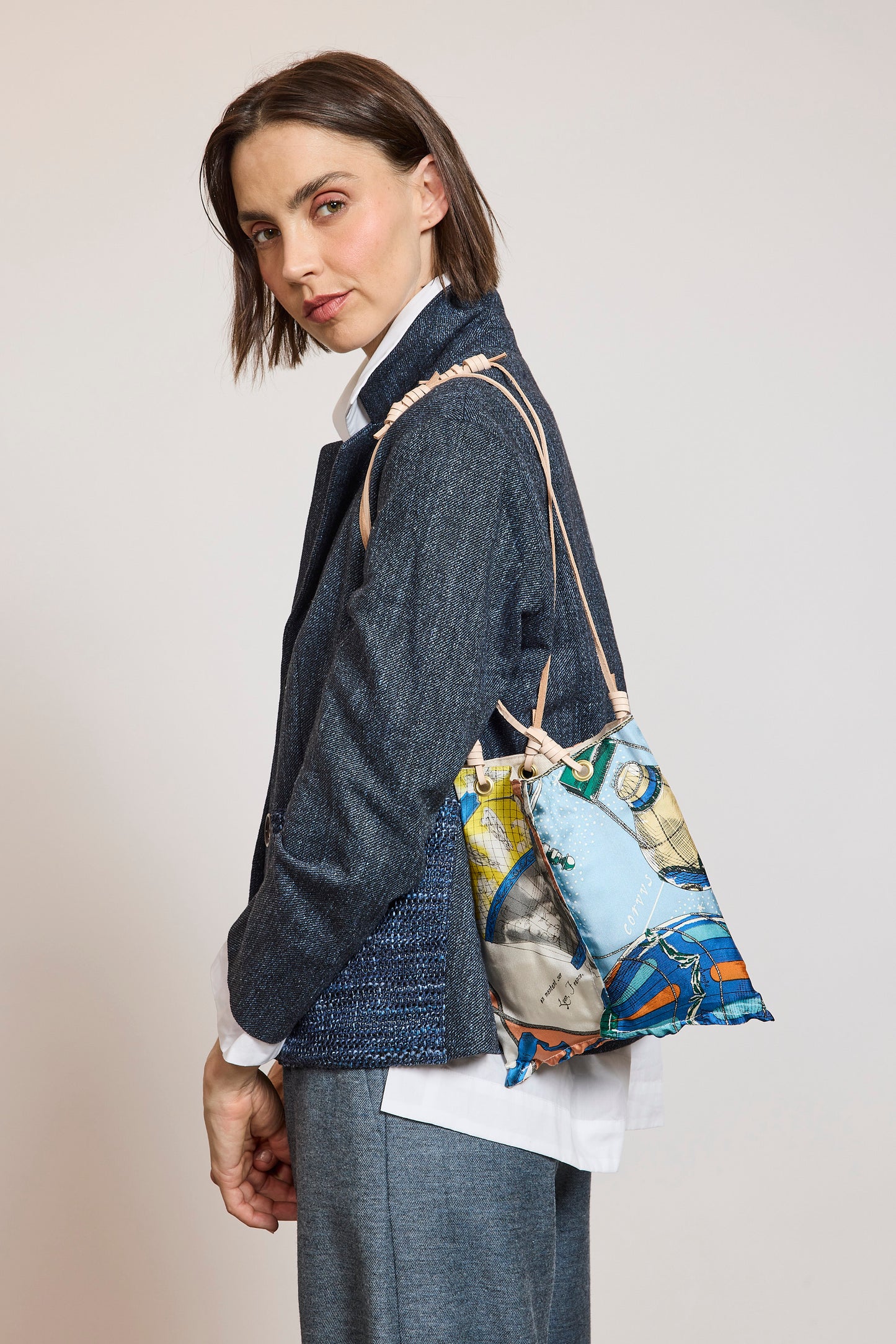 SILK REVERSIBLE MINI BAG JEAN