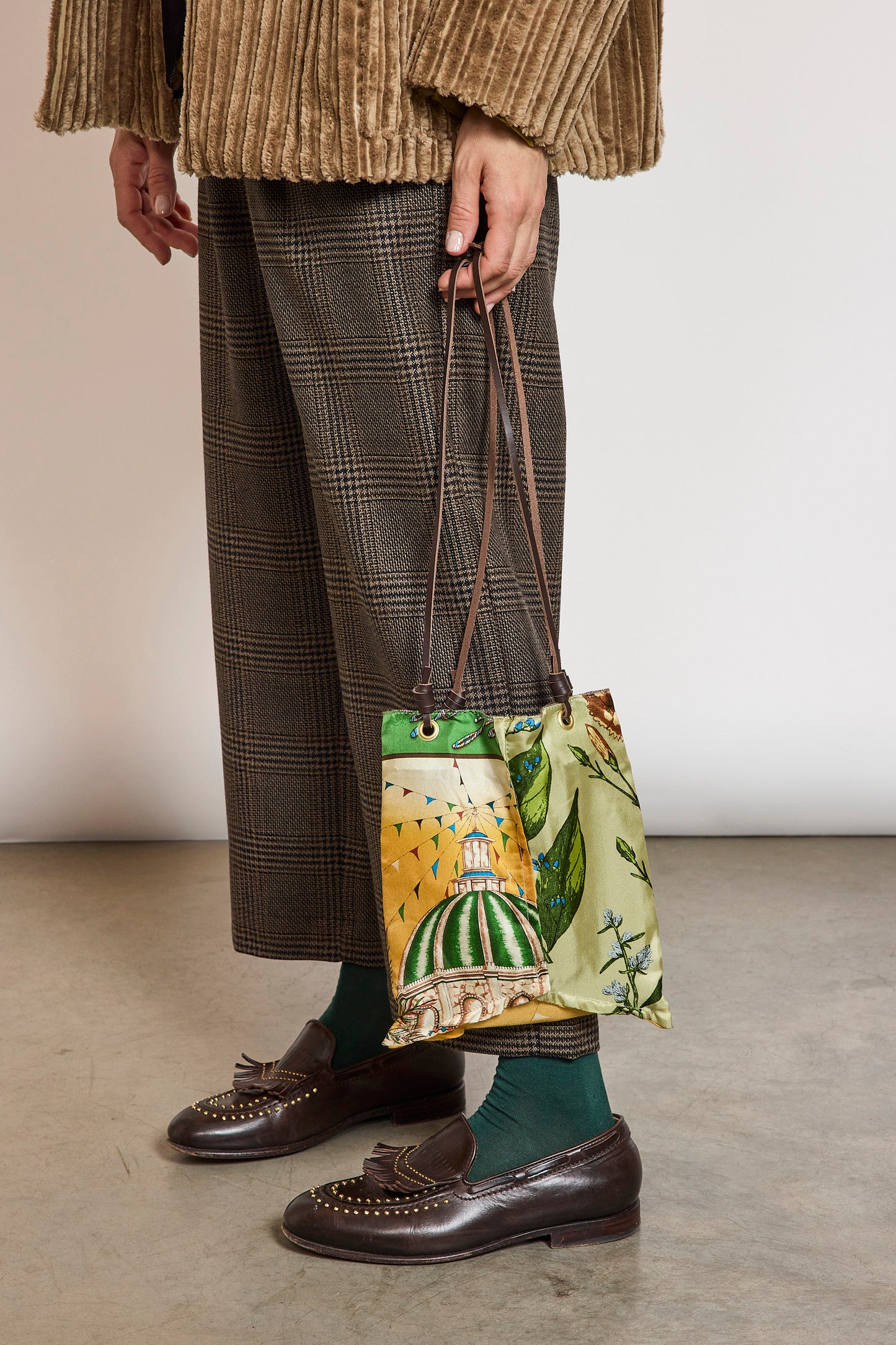 SILK REVERSIBLE MINI BAG GREEN