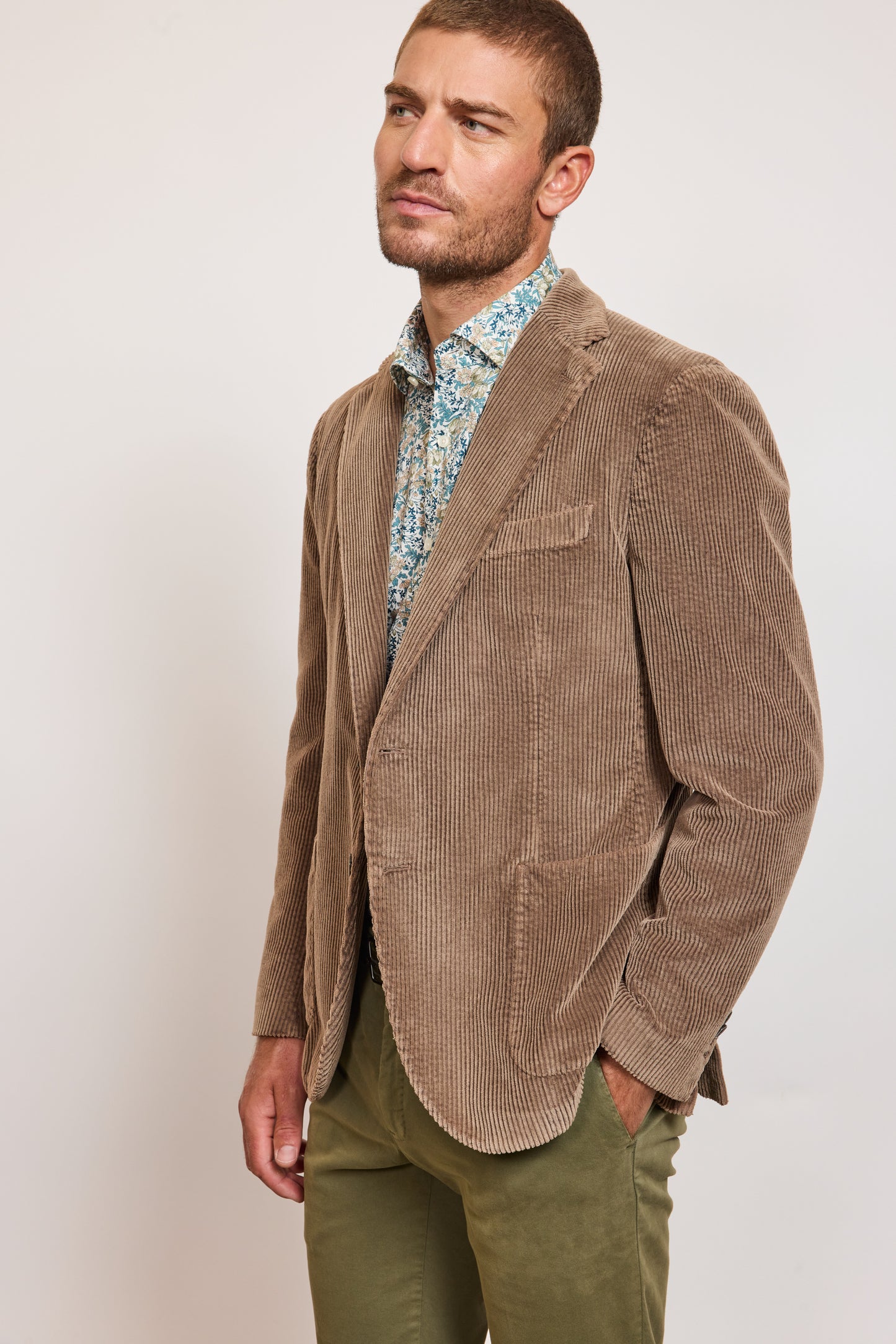 VESTE EN VELOURS MARRON GLACÉ