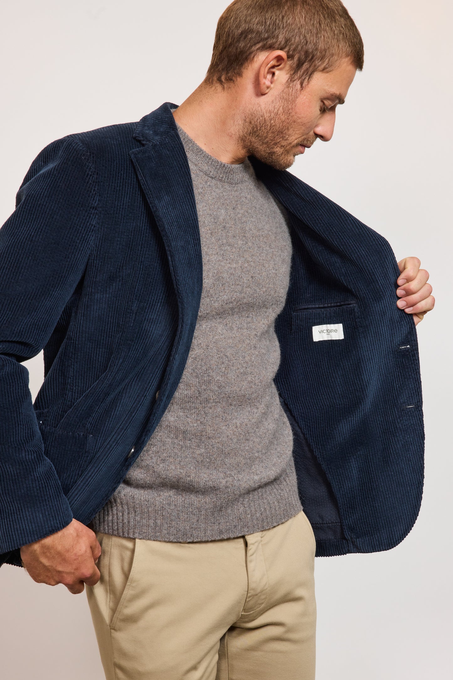 VESTE EN VELOURS MARINE