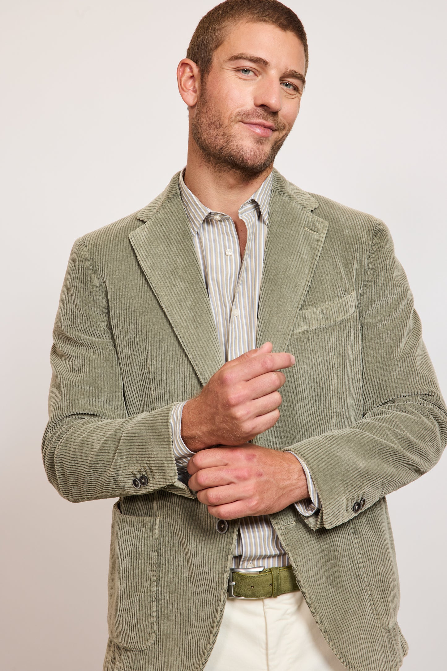 VESTE EN VELOURS VERT