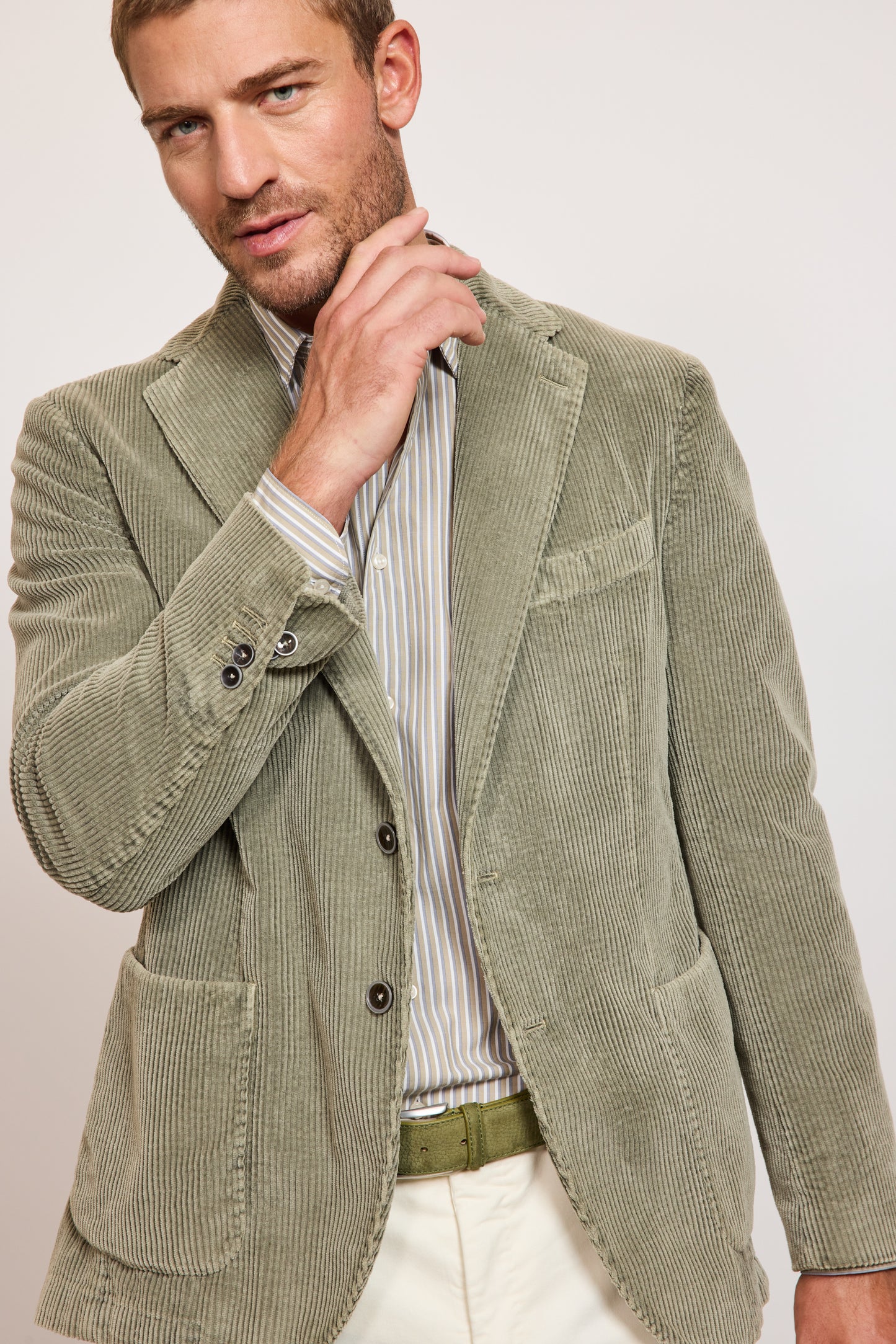 VESTE EN VELOURS VERT