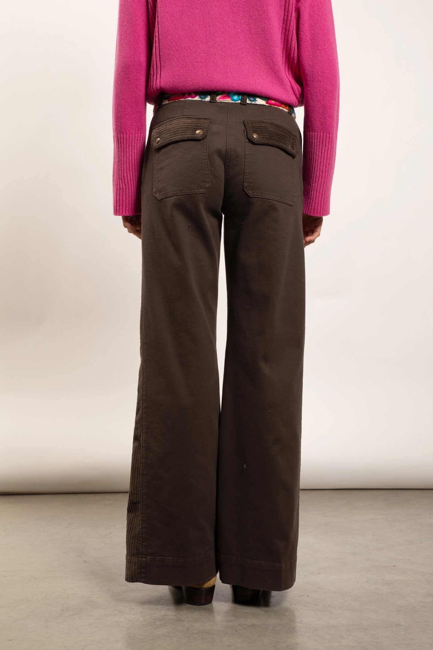 BI-MATERIAL PANTS COCOA