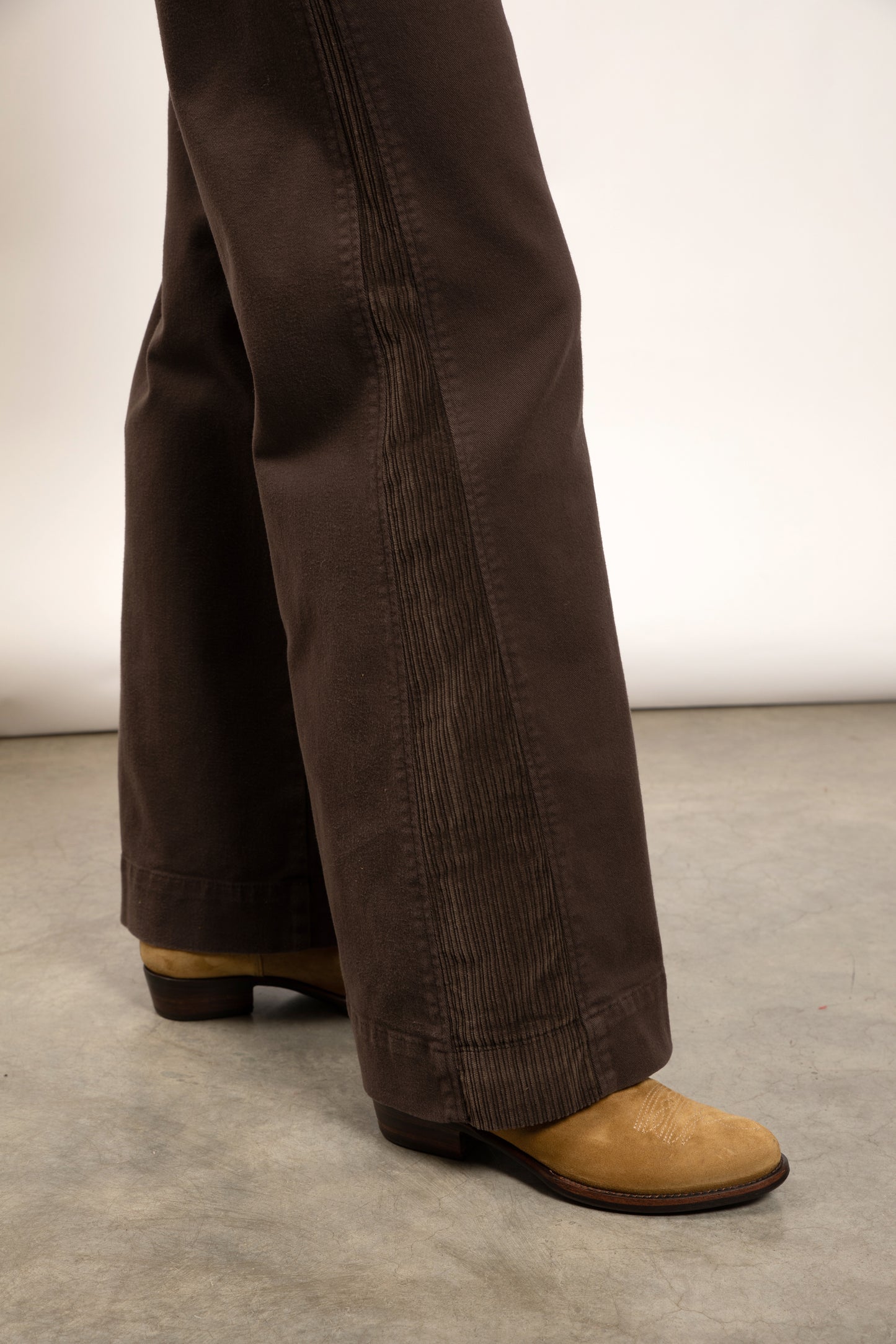 BI-MATERIAL PANTS COCOA