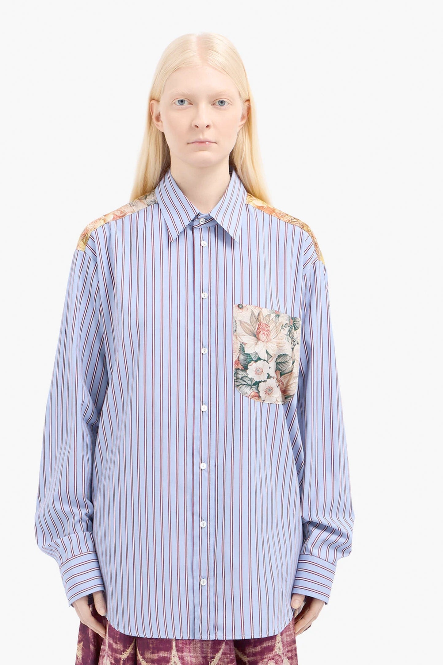 PATCH SILK SHIRT BLUE