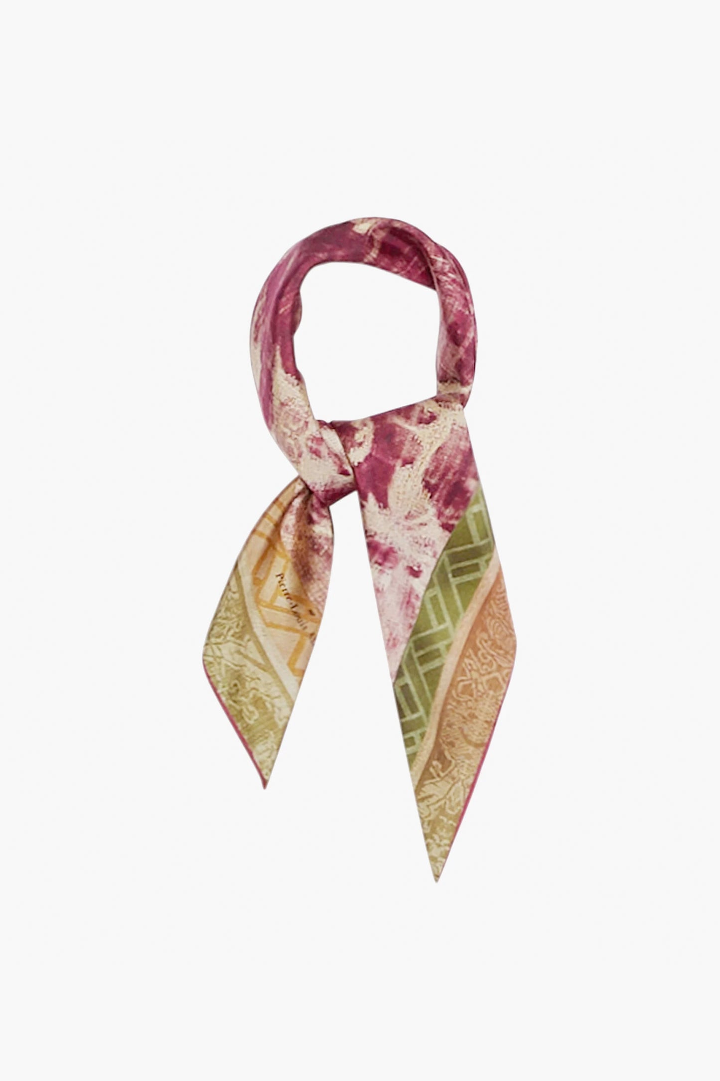 SMALL SILK BANDANA BURGUNDY
