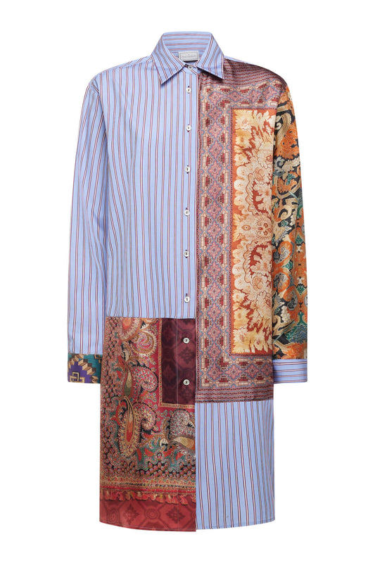 ROBE PATCH DE SOIE ROSE