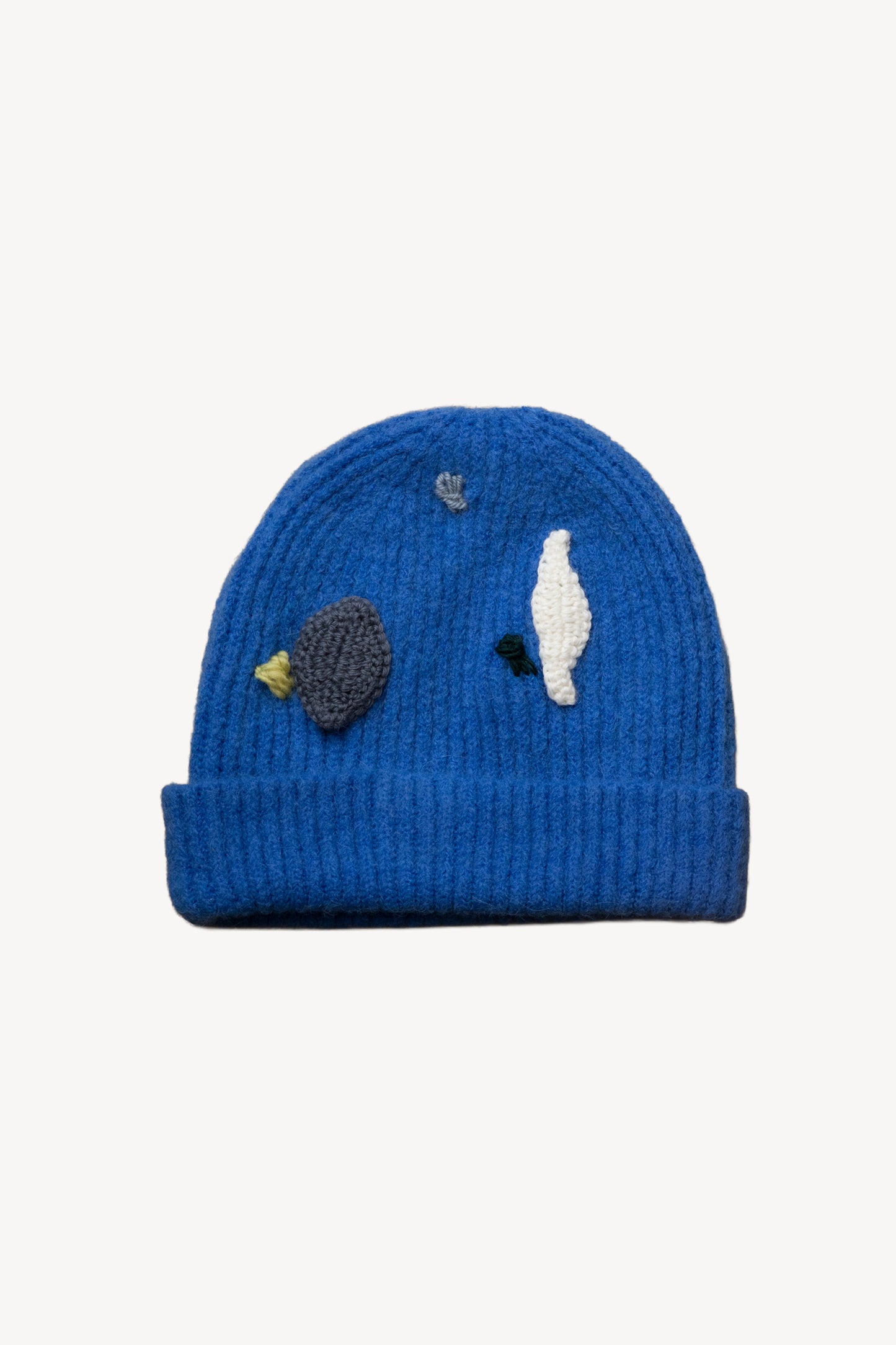 EMBOIDERED WOOL HAT BLUE