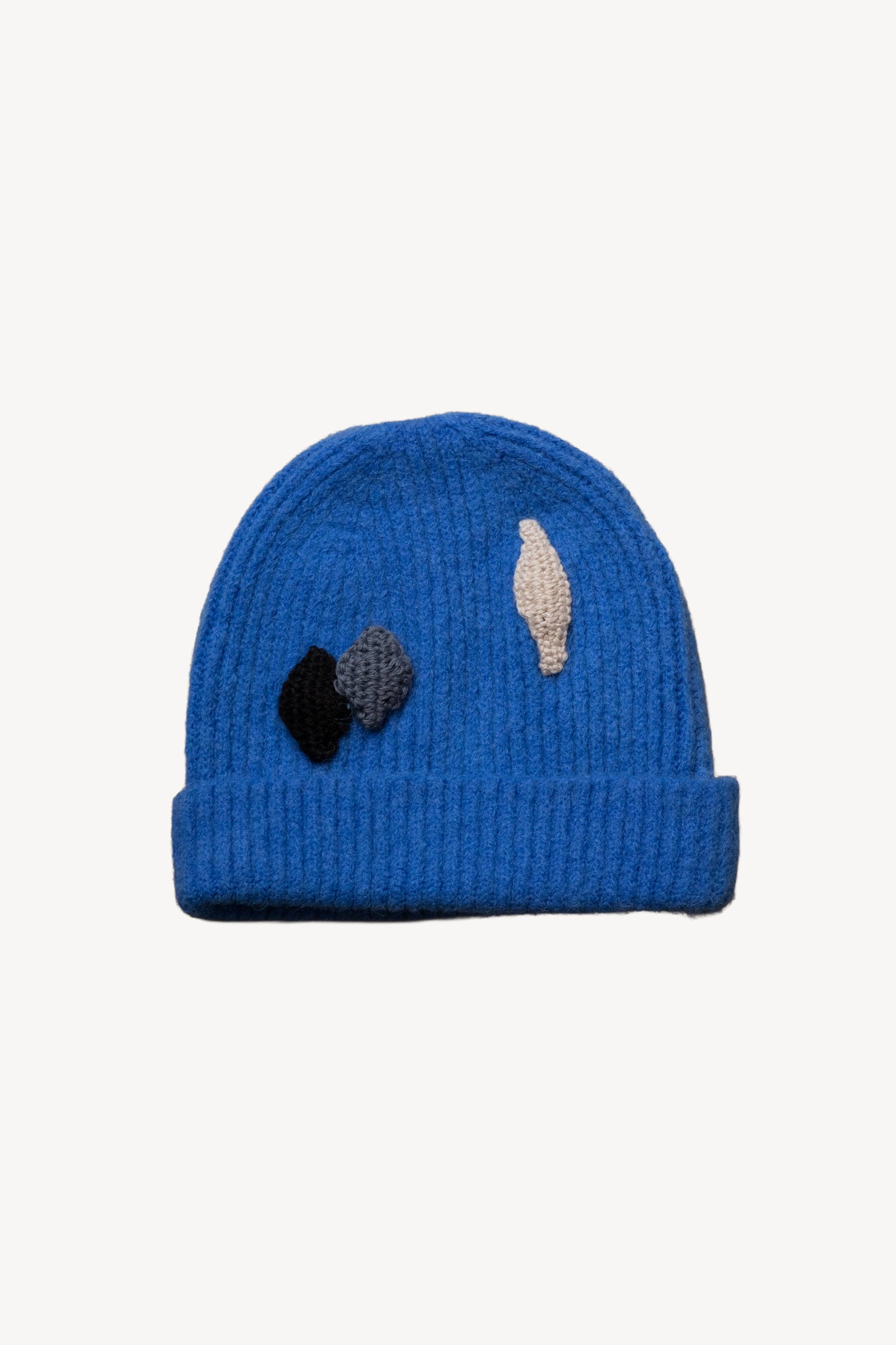 EMBOIDERED WOOL HAT BLUE