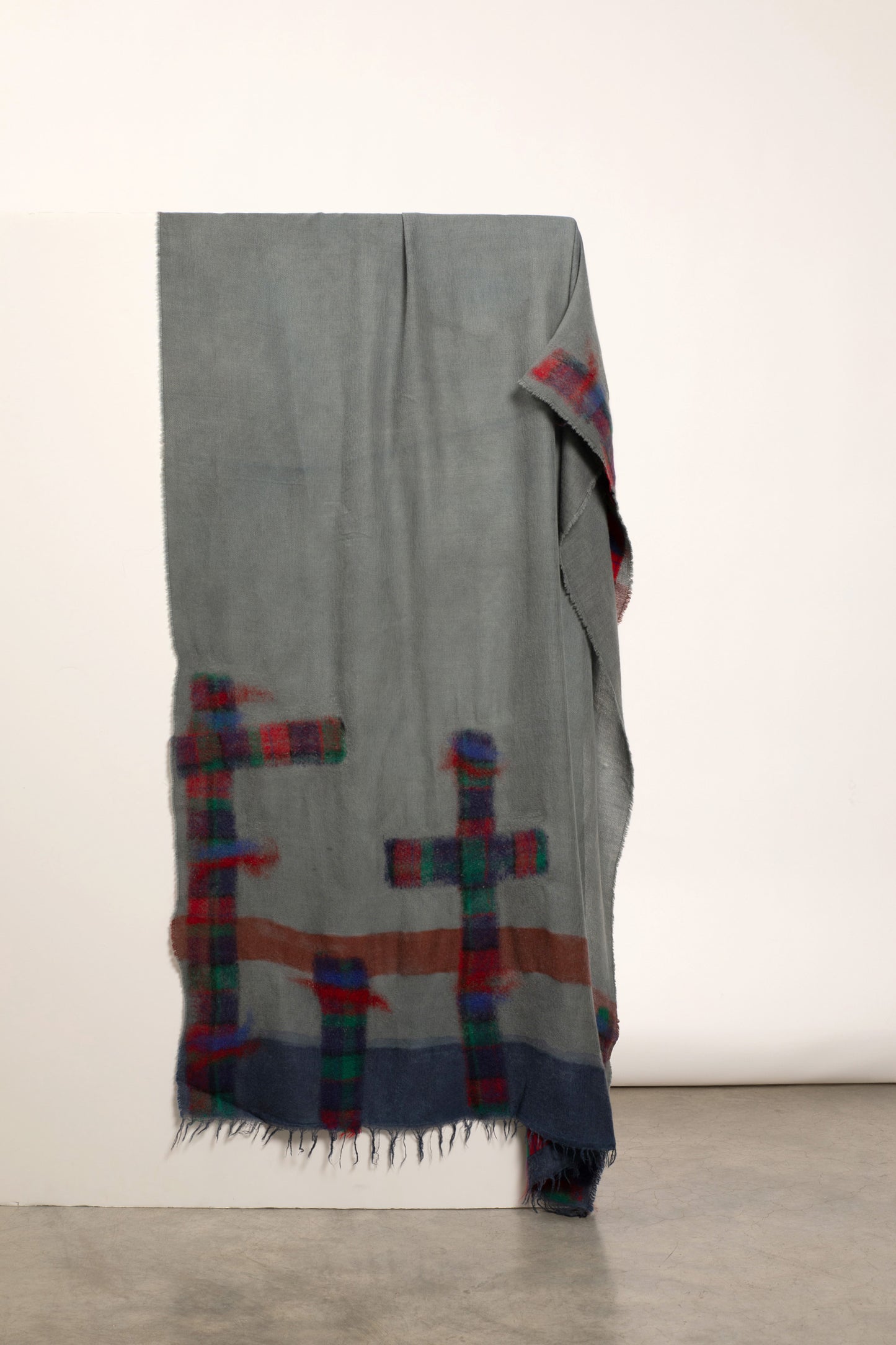 TARTAN WOOL SCARF BLUE