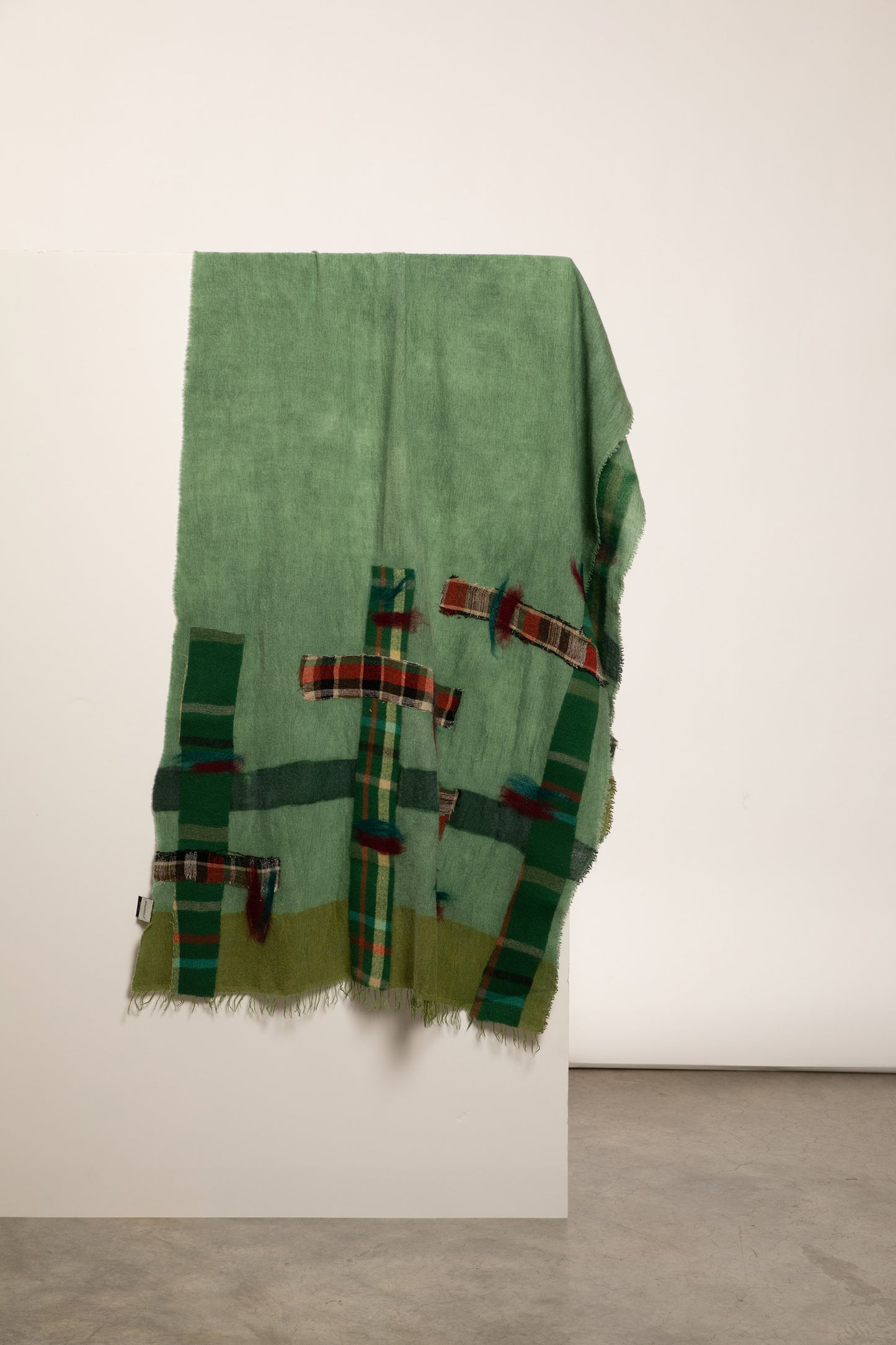 TARTAN WOOL SCARF KHAKI