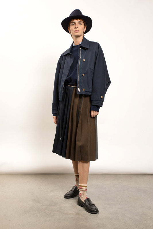 BLOUSON EN GABARDINE MARINE