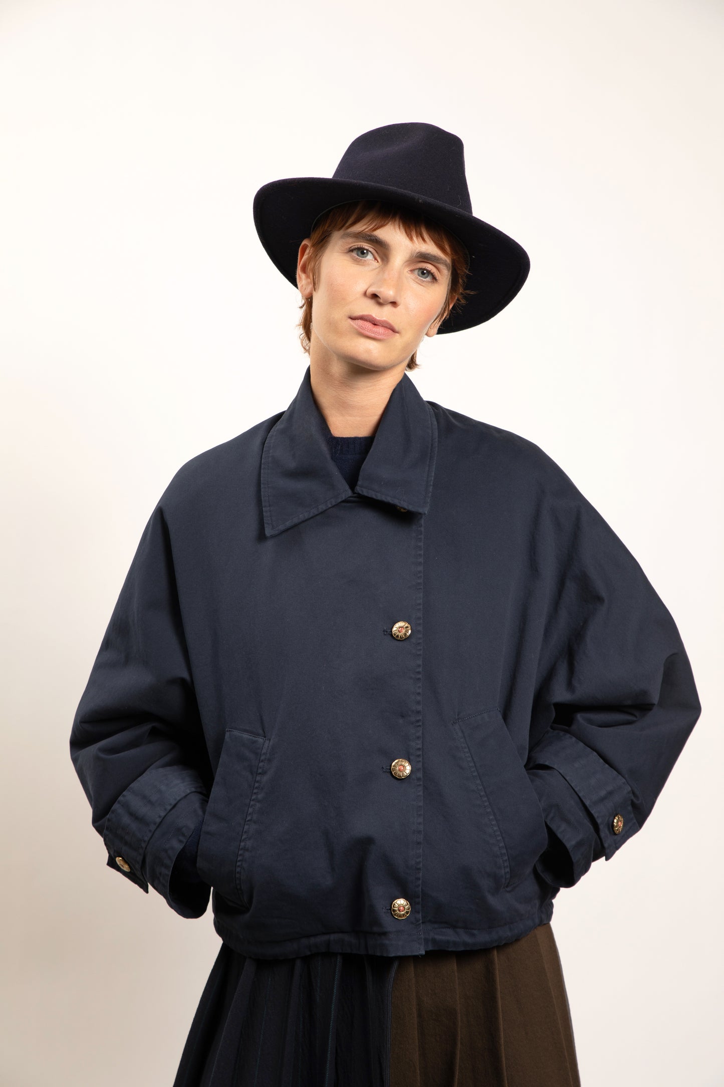 GABARDINE JACKET NAVY