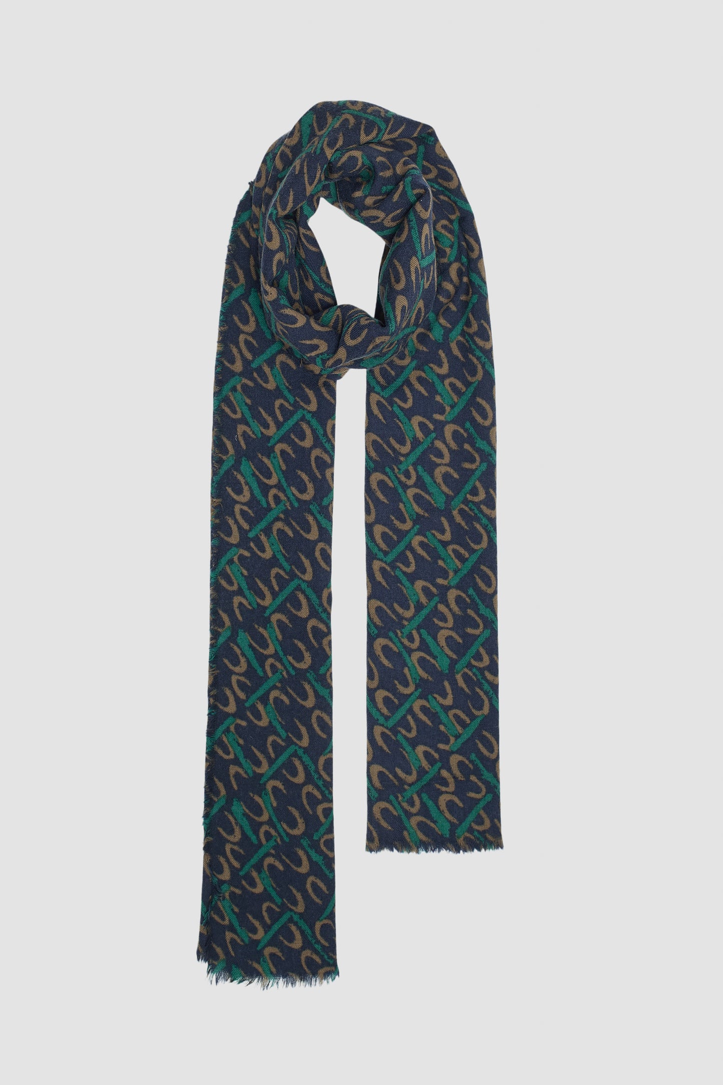 WOOL AND CASHMERE SCARF NAVY