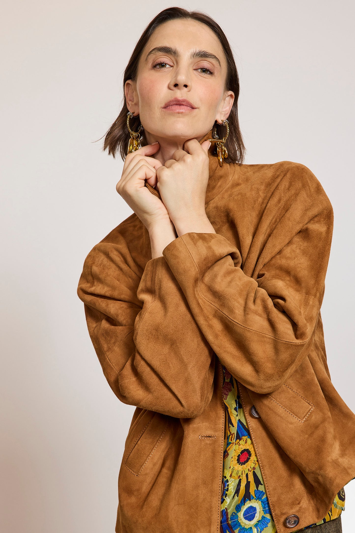 BLOUSON EN PEAU COGNAC