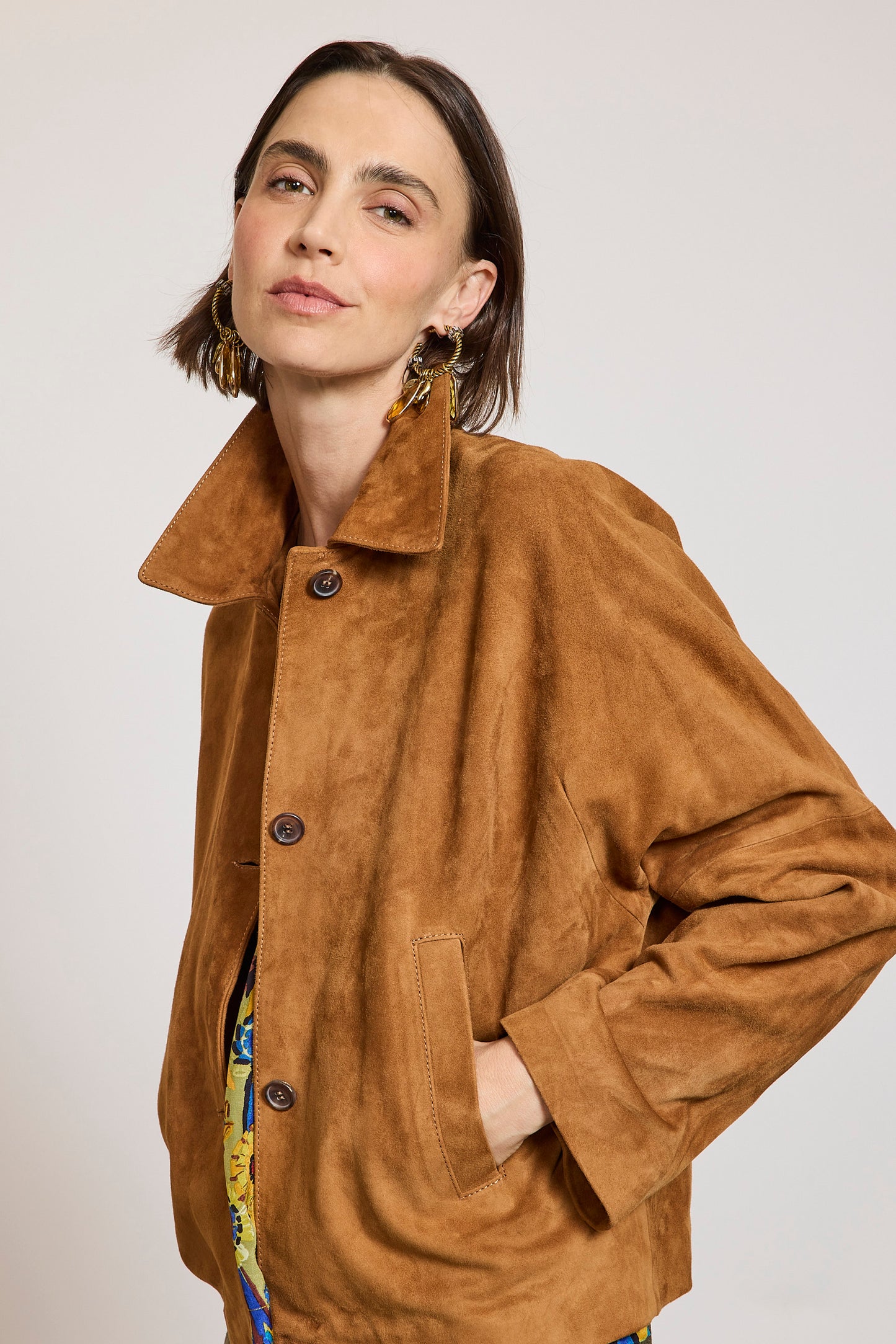 BLOUSON EN PEAU COGNAC