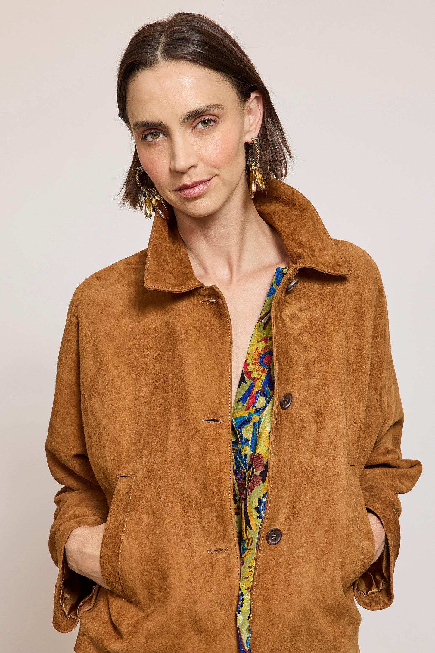 BLOUSON EN PEAU COGNAC