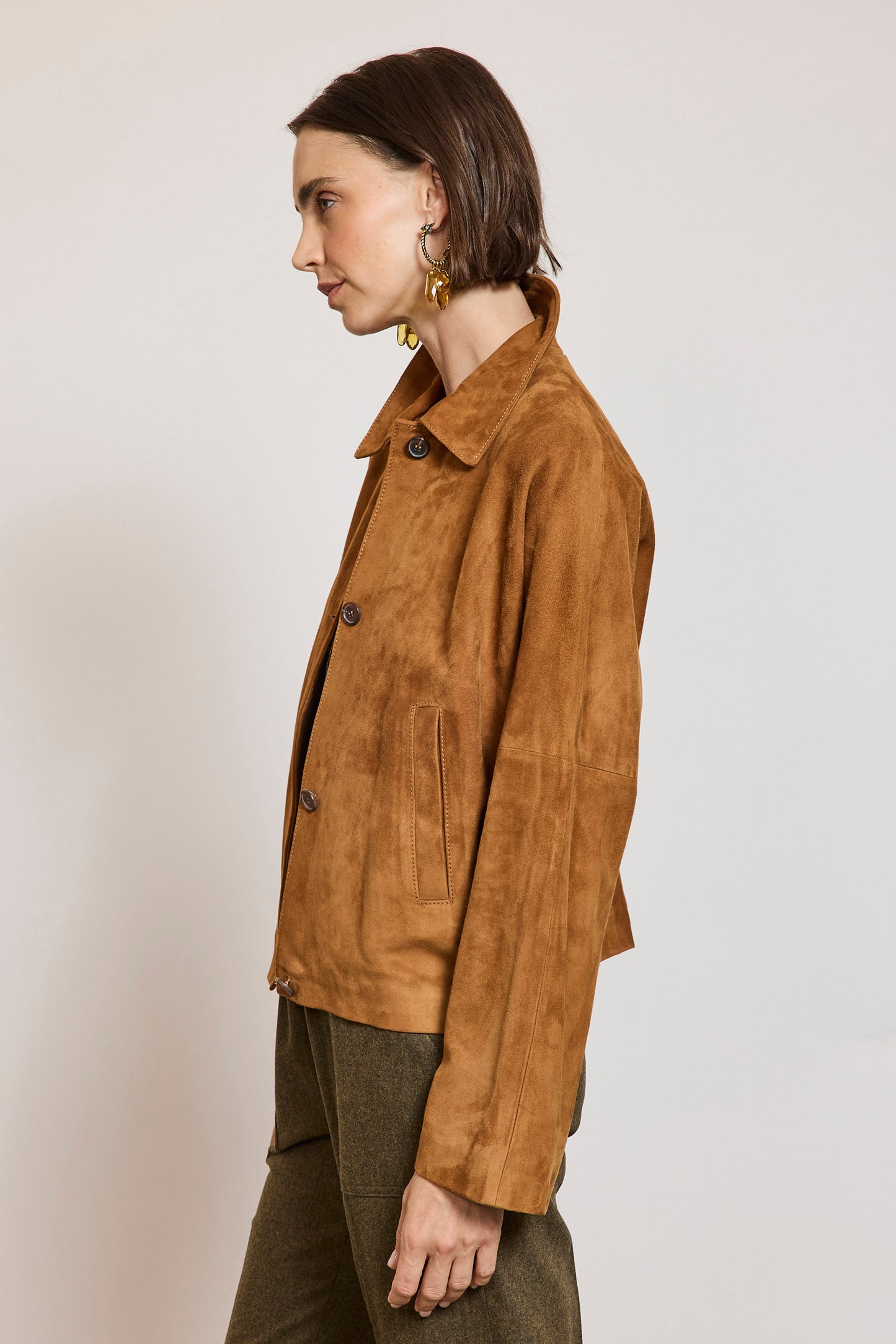 BLOUSON EN PEAU COGNAC