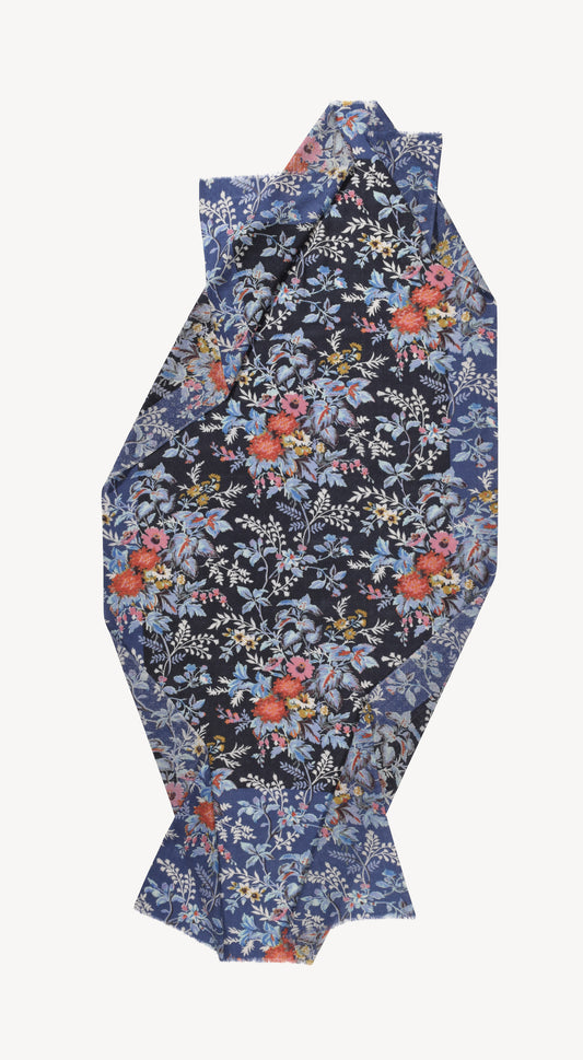 ECHARPE FLEURS INDIGO