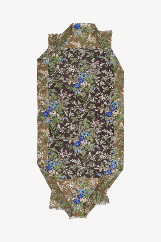 ECHARPE FLEURS CHOCO