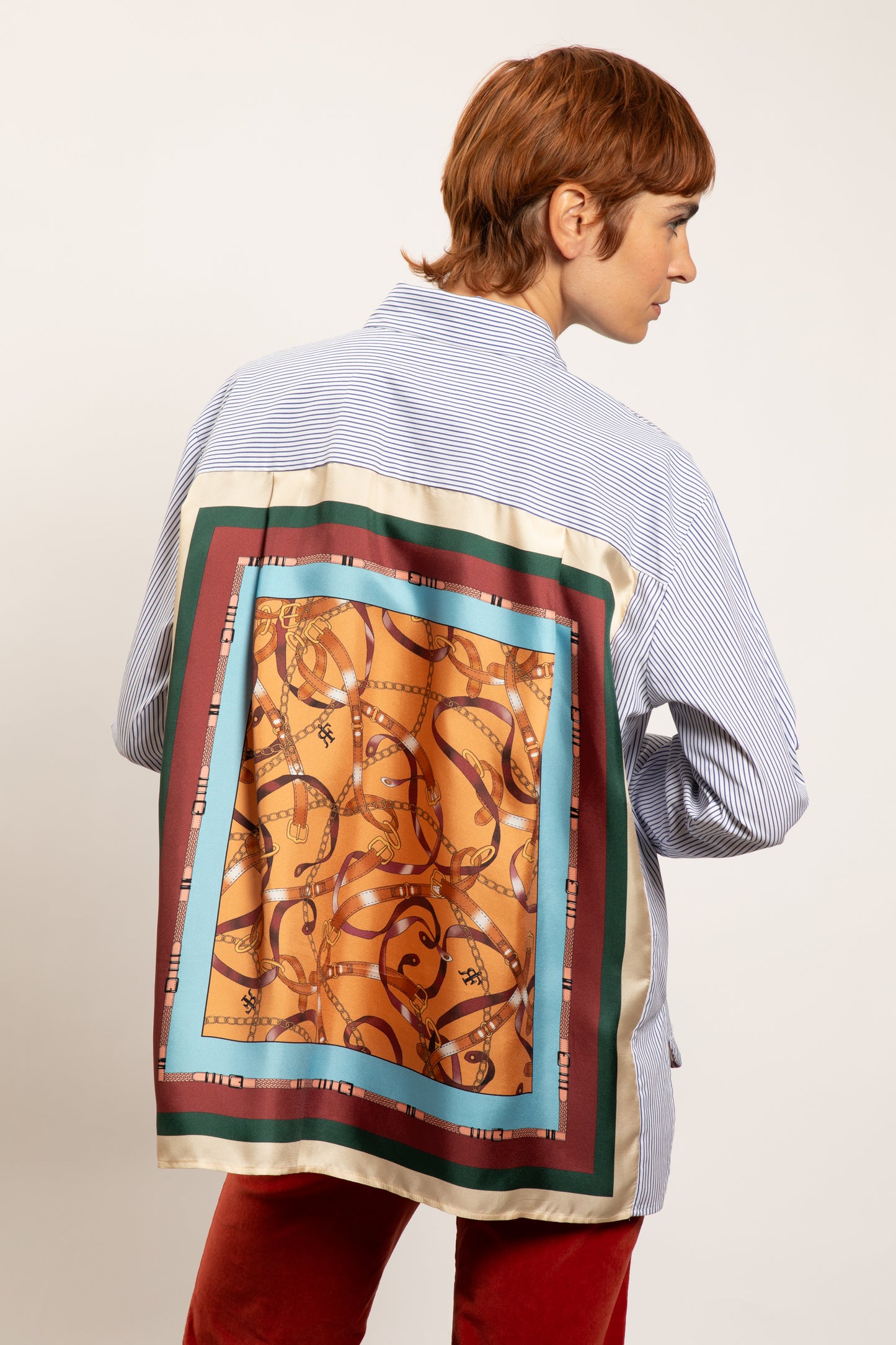 BI-MATERIAL SHIRT WHITE