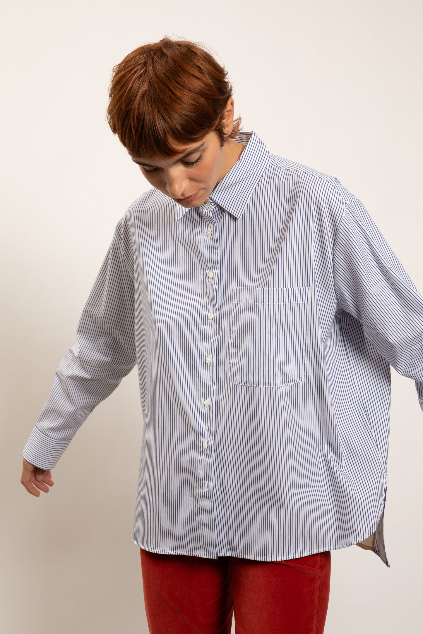 BI-MATERIAL SHIRT WHITE