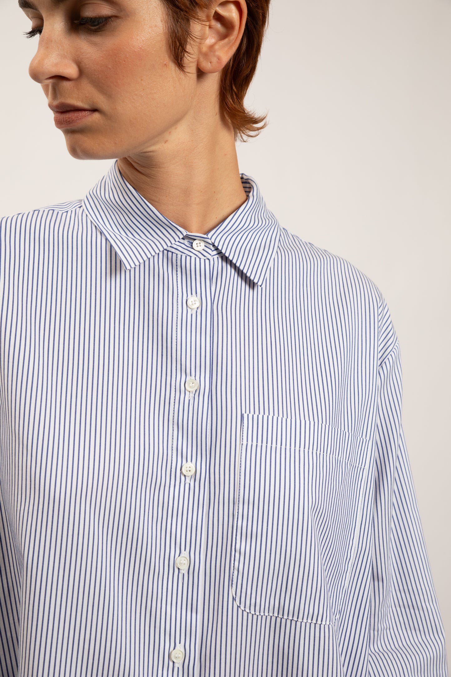 BI-MATERIAL SHIRT WHITE