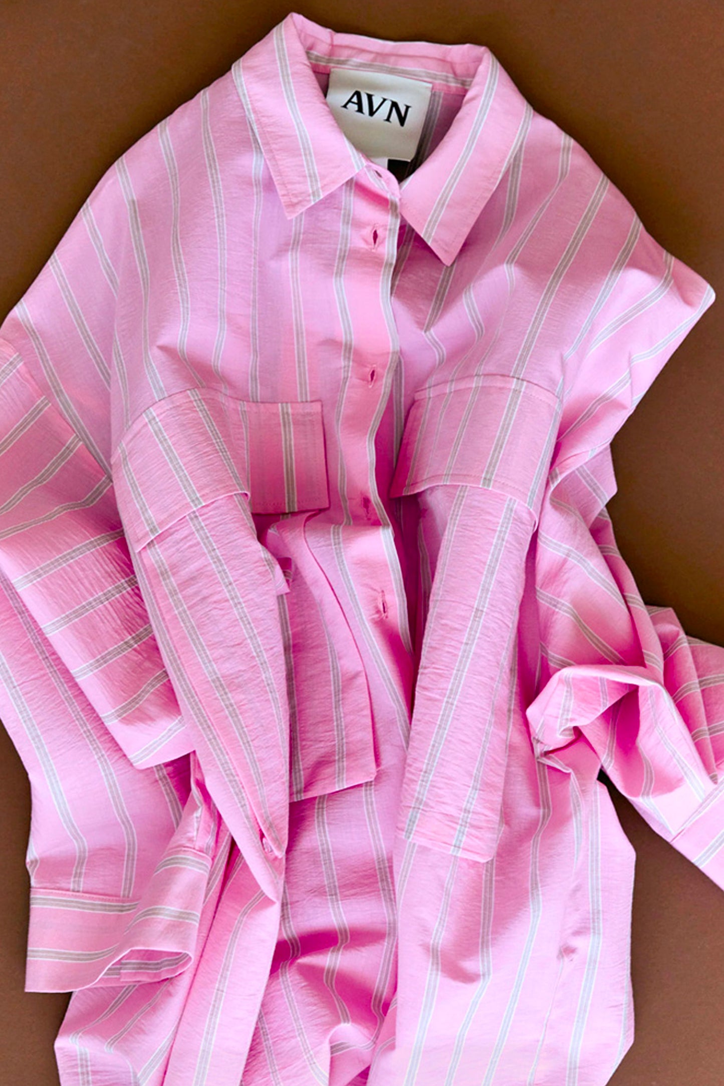 CHEMISE RAYÉE ROSE