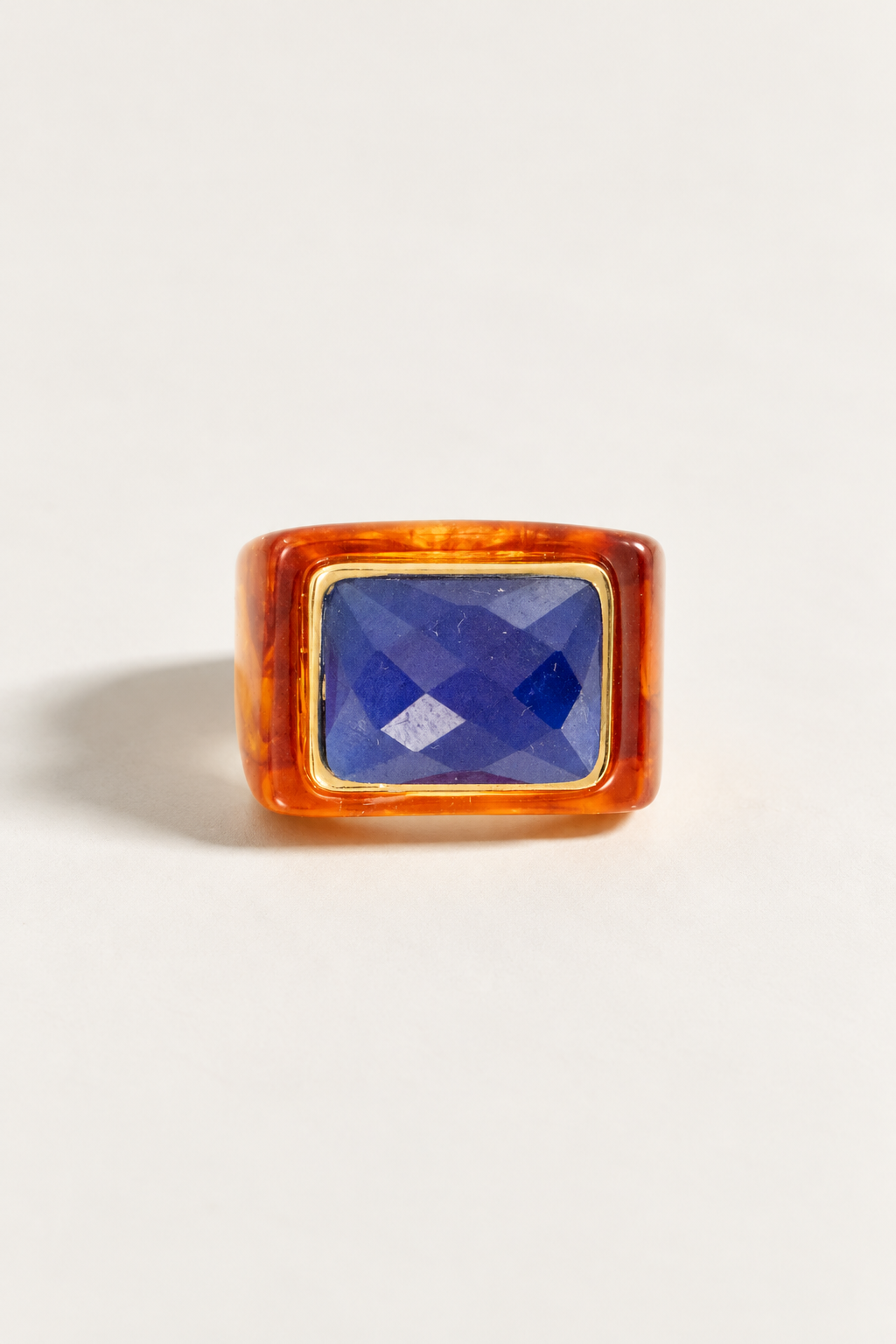 UNO AMBER RING BLUE QUARTZ