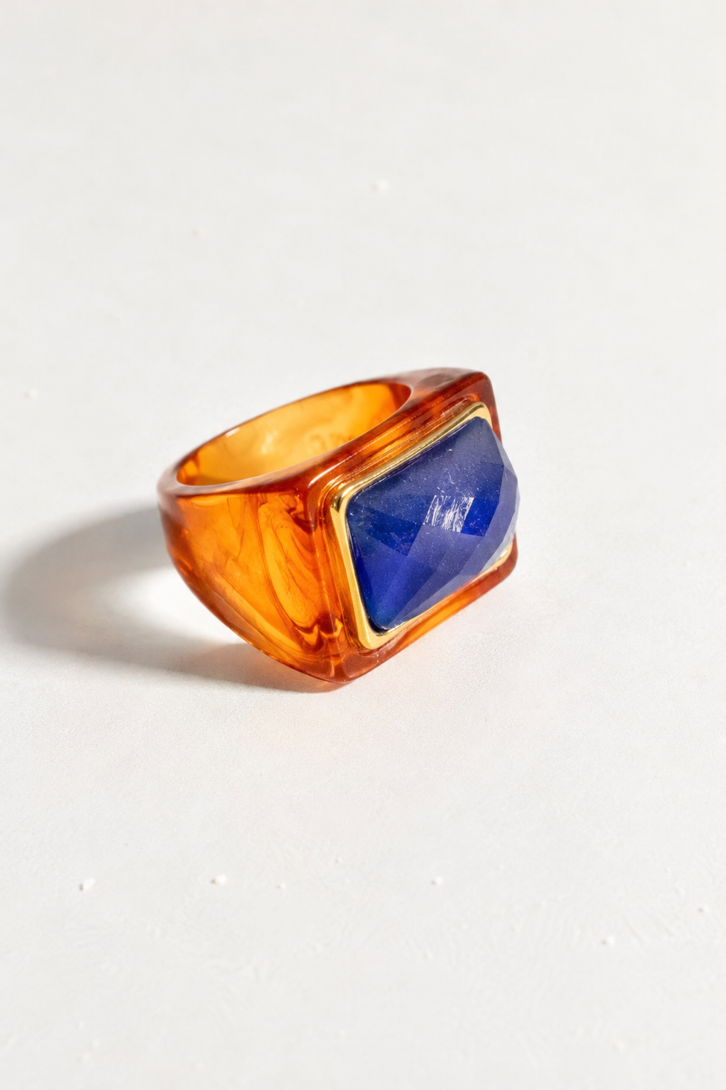 UNO AMBER RING BLUE QUARTZ
