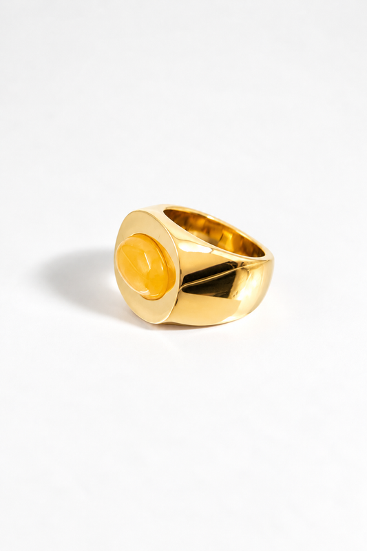 BAGUE UNO OR QUARTZ JAUNE
