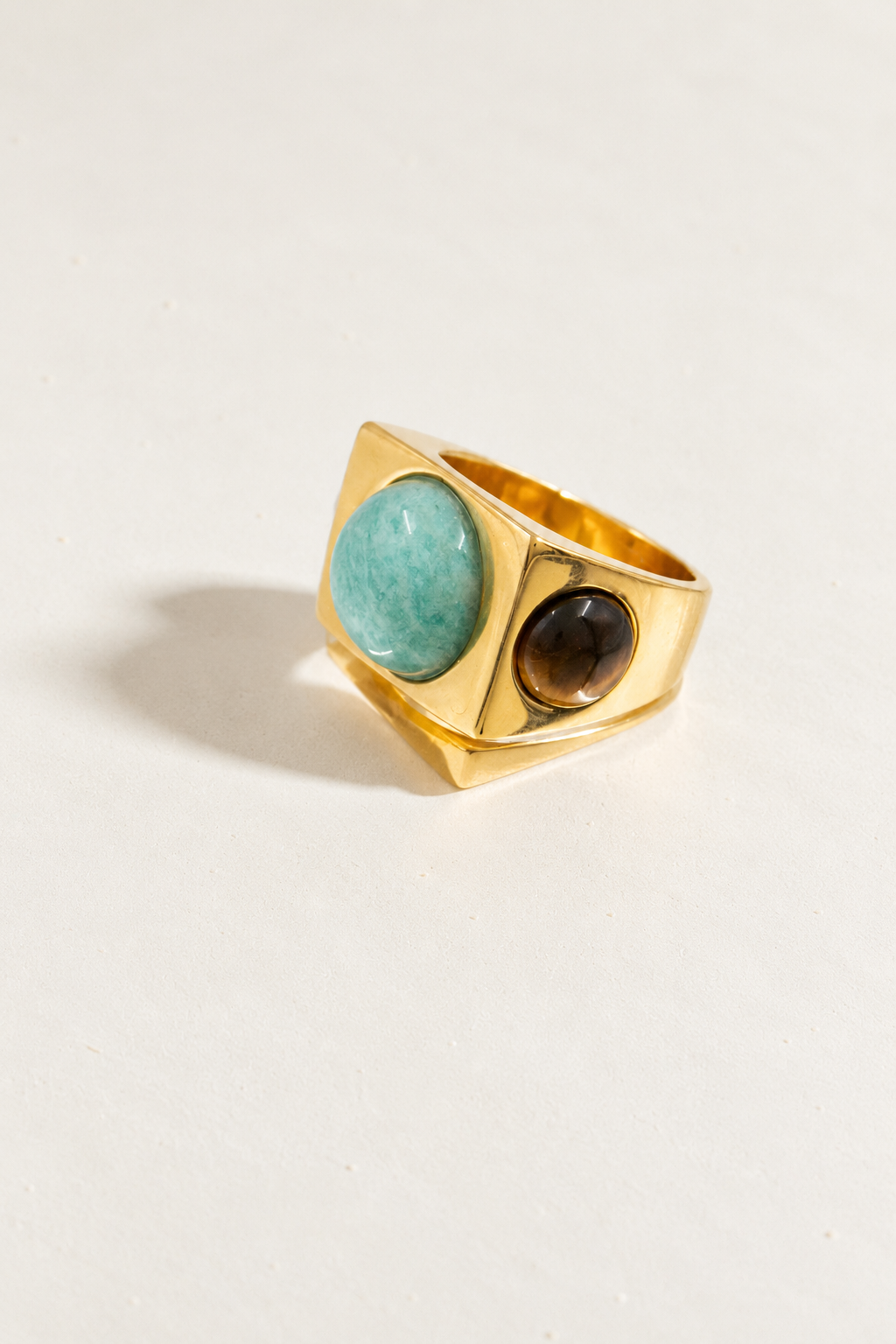 BAGUE TRIO OR TURQUOISE
