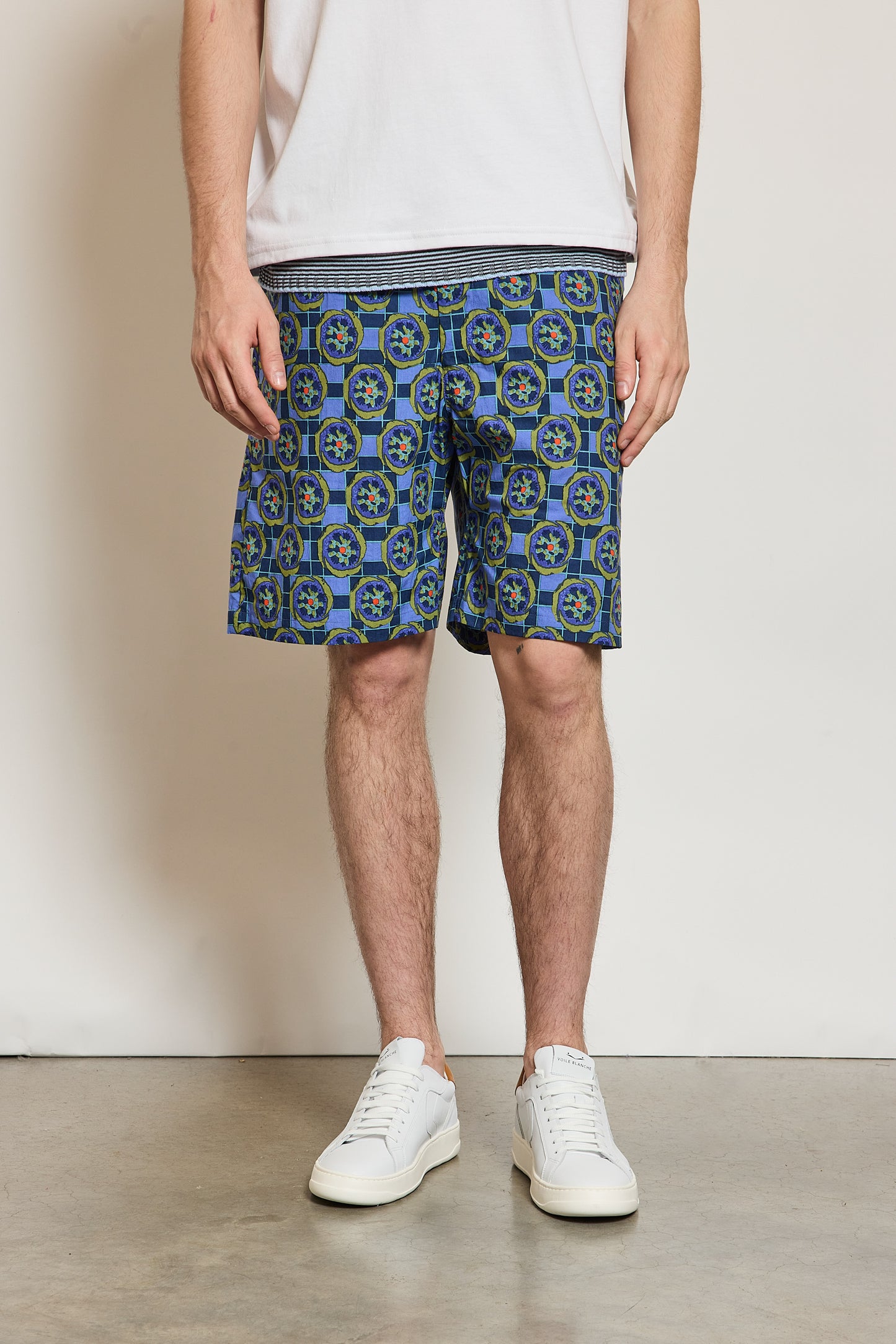 PRINTED BERMUDA SHORTS BLUE