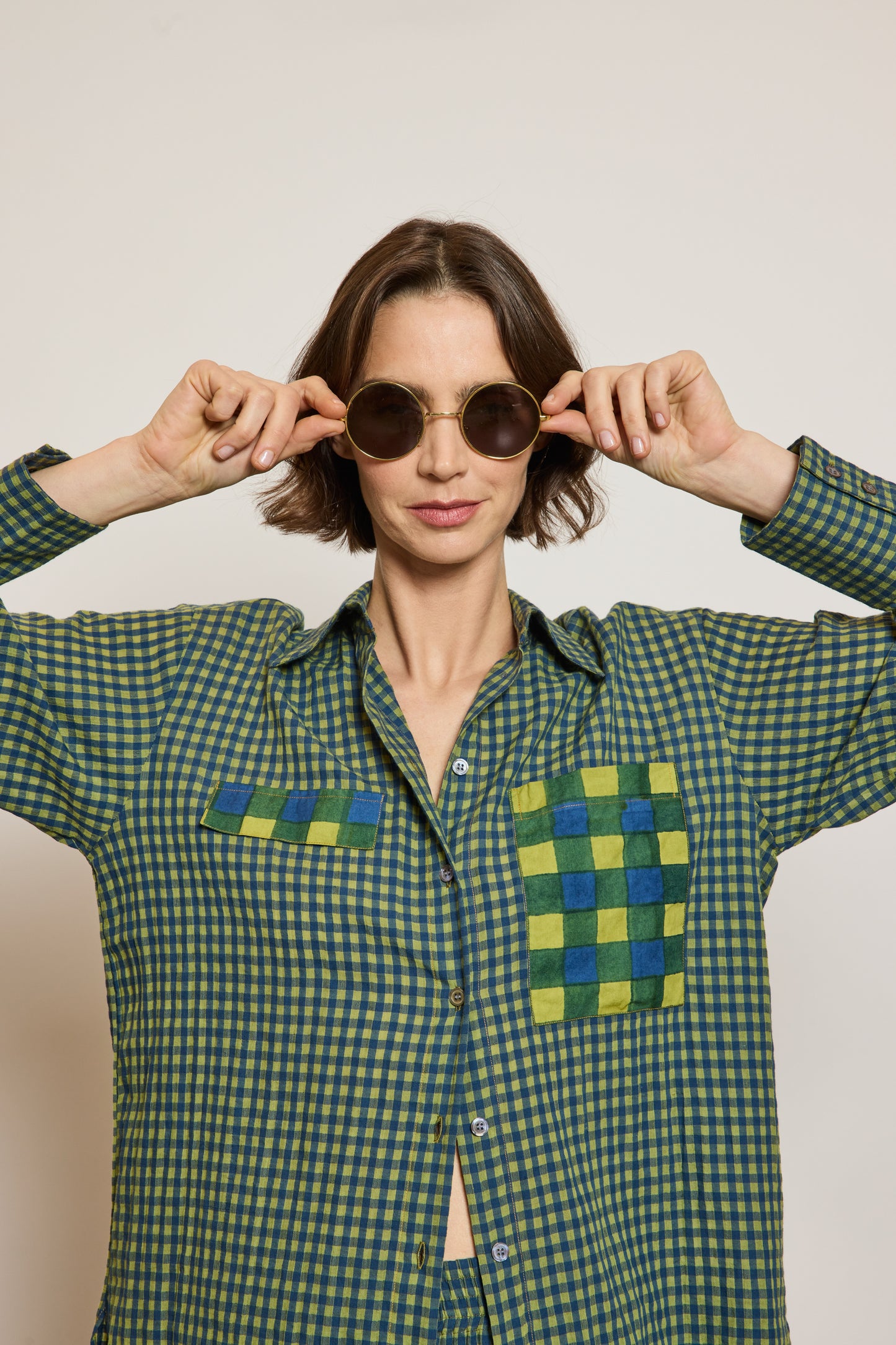 CHEMISE PIXELS MARINE