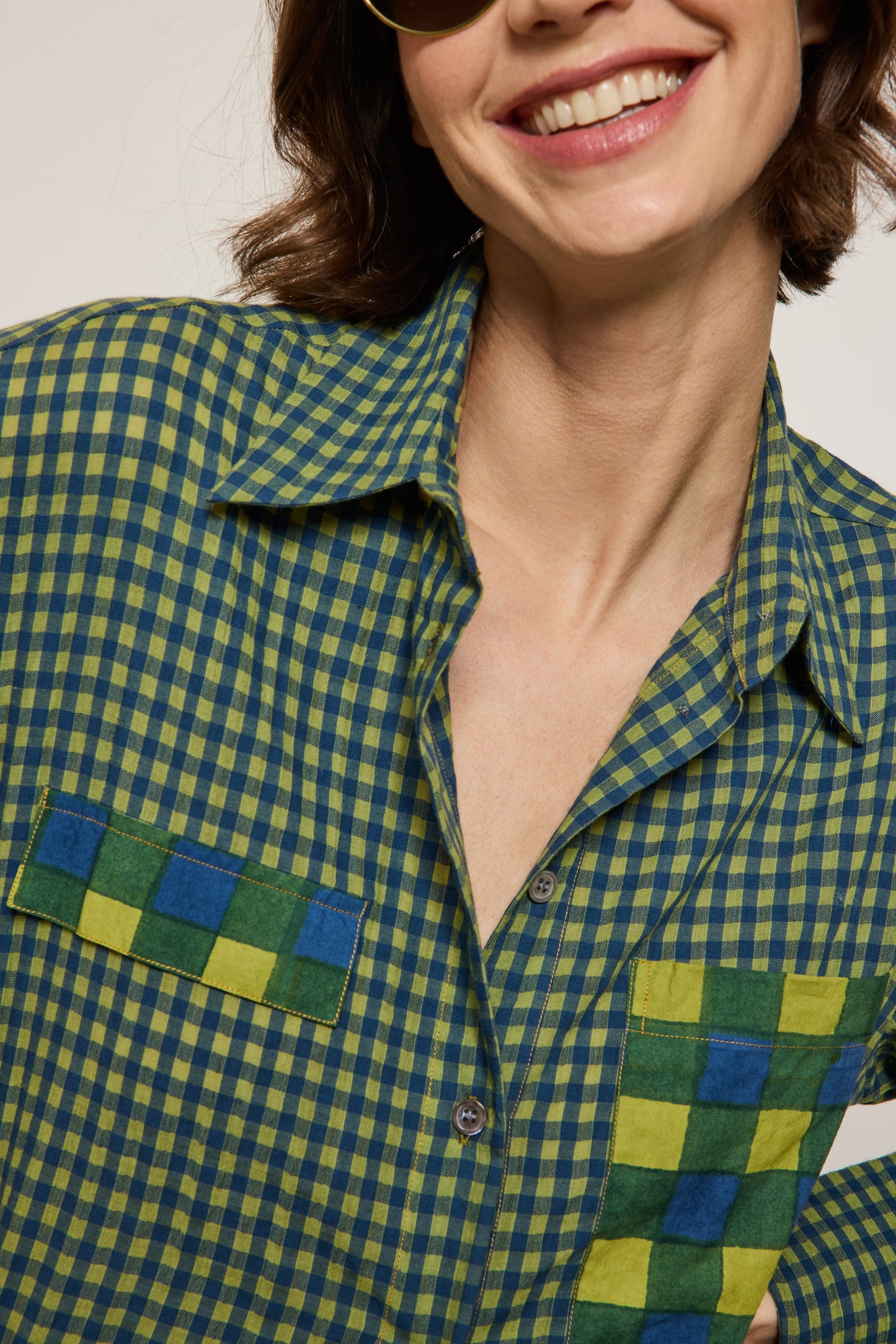 CHEMISE PIXELS MARINE