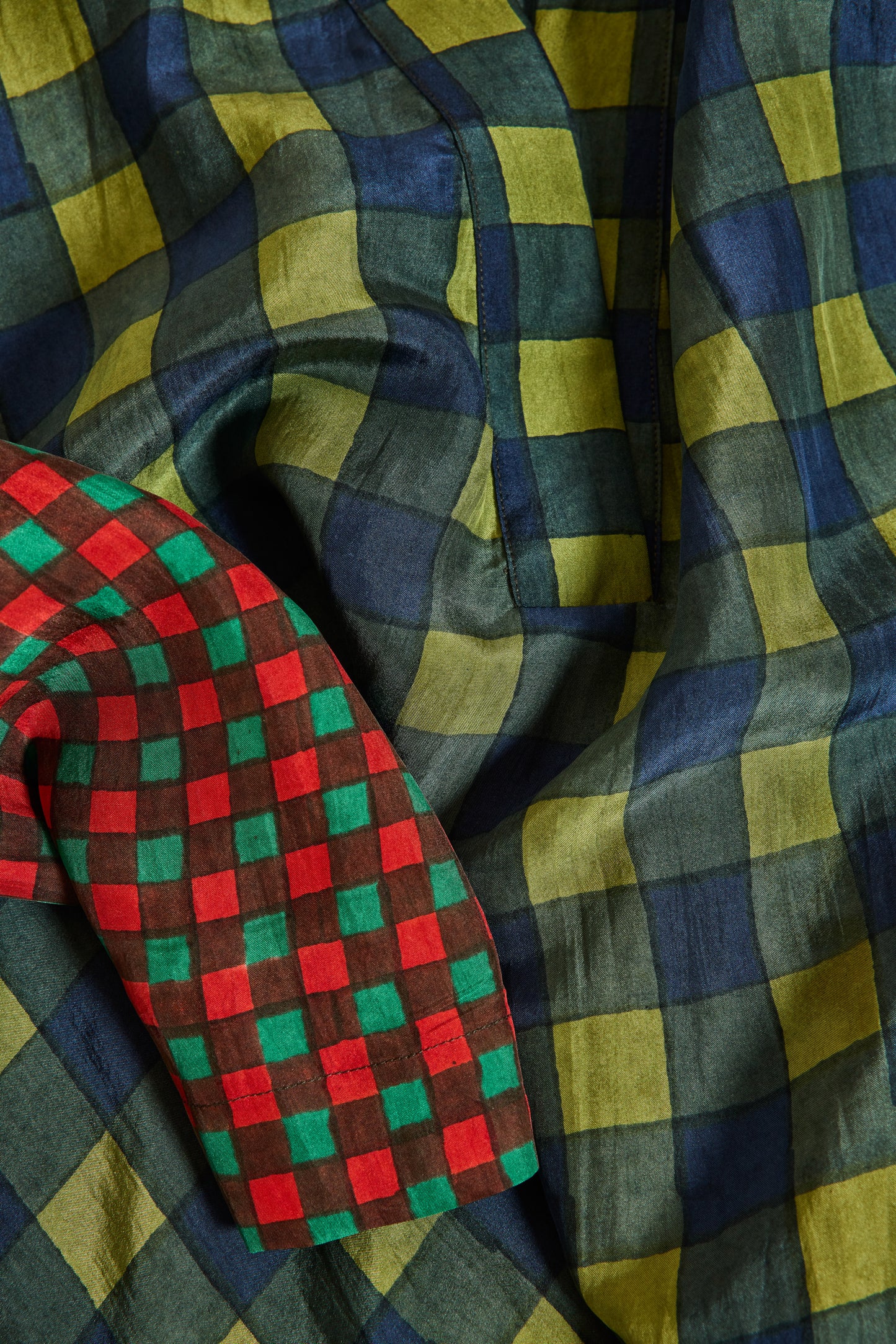 TOP EN SOIE PIXELS MARINE