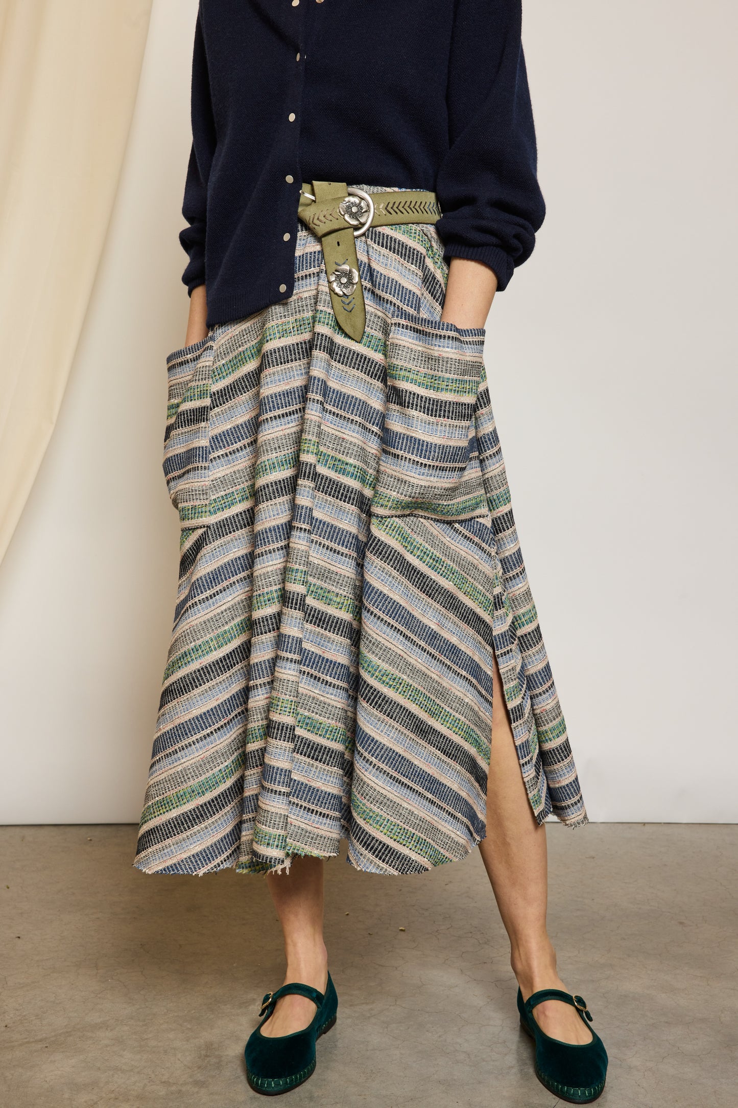 JUPE À POCHES BLEUE