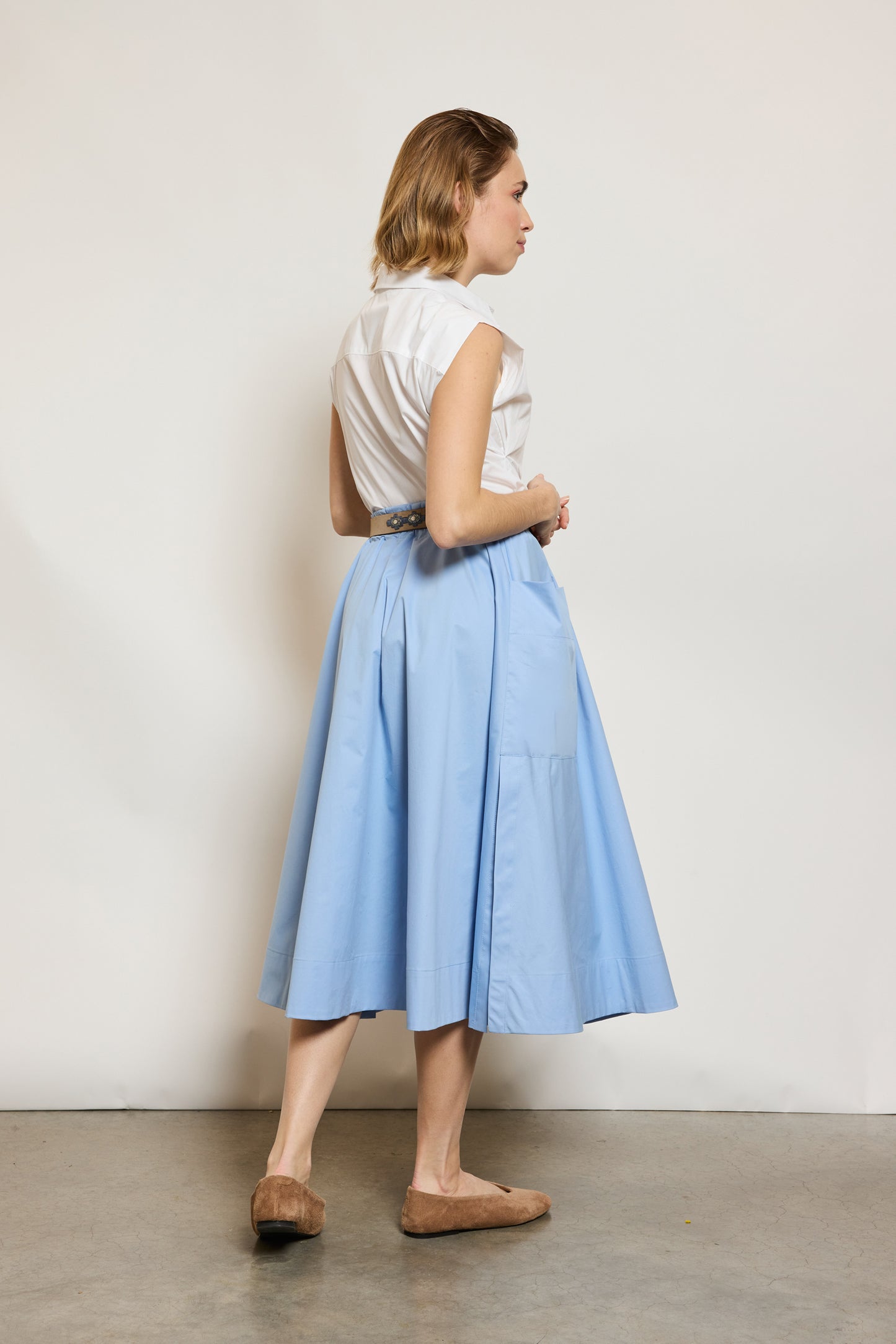 JUPE À POCHES BLEUE