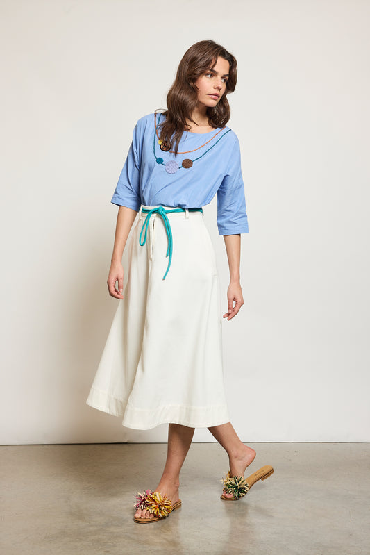 JUPE À ŒILLETS CRAIE