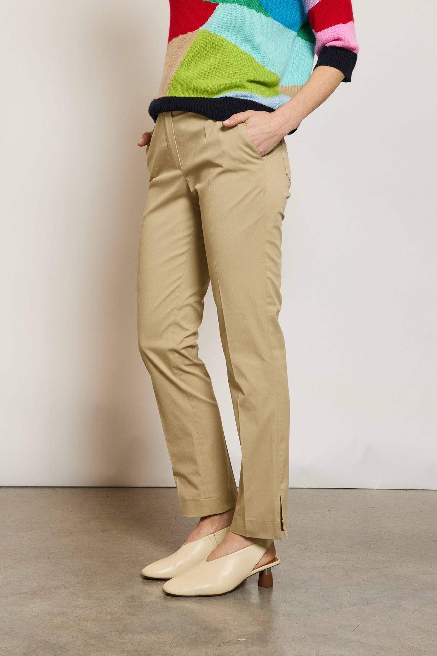 PANTALON FITTÉ BEIGE