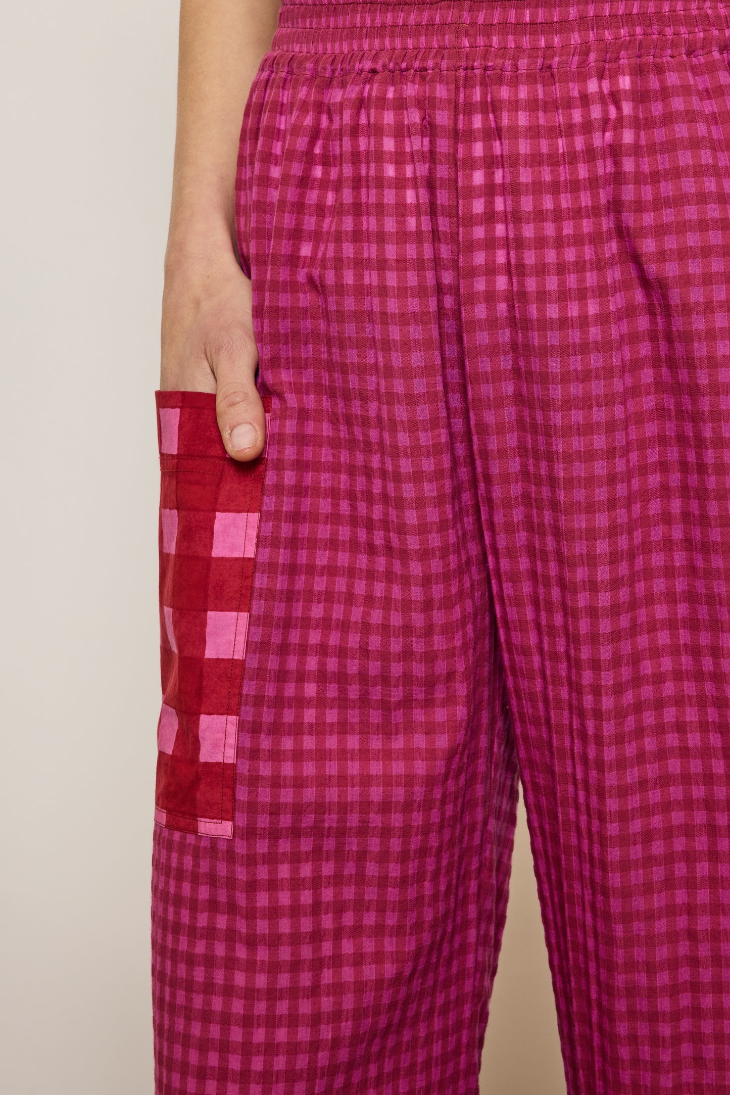 PANTALON À POCHE PIXELS FUSCHIA