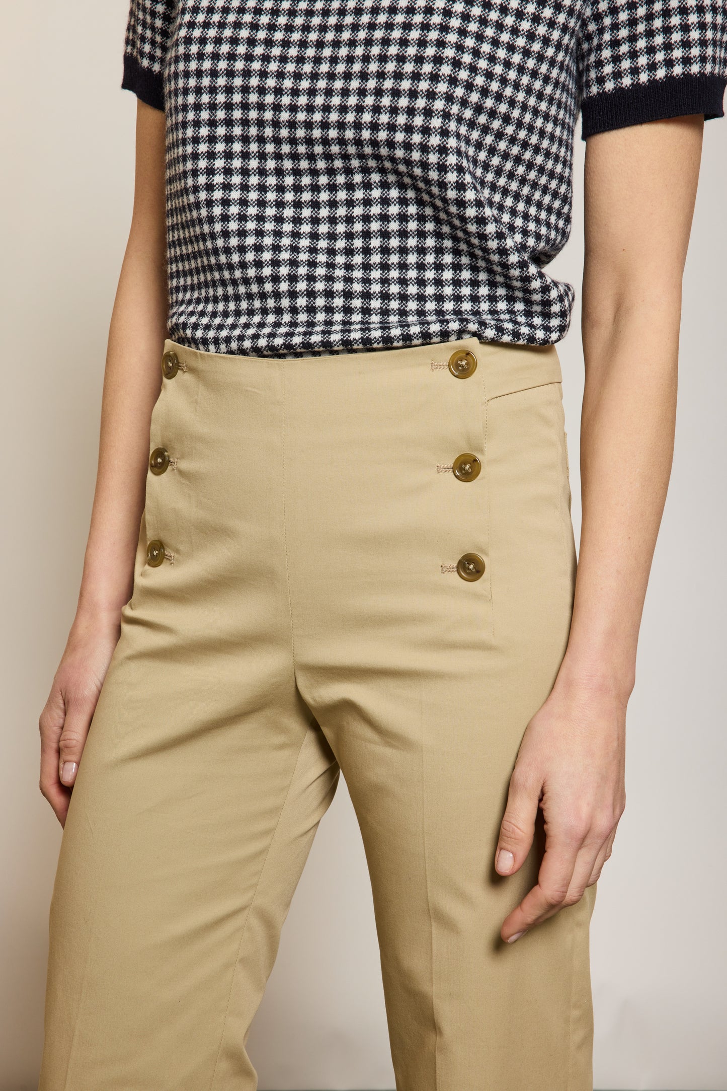 PANTALON À PONT BEIGE