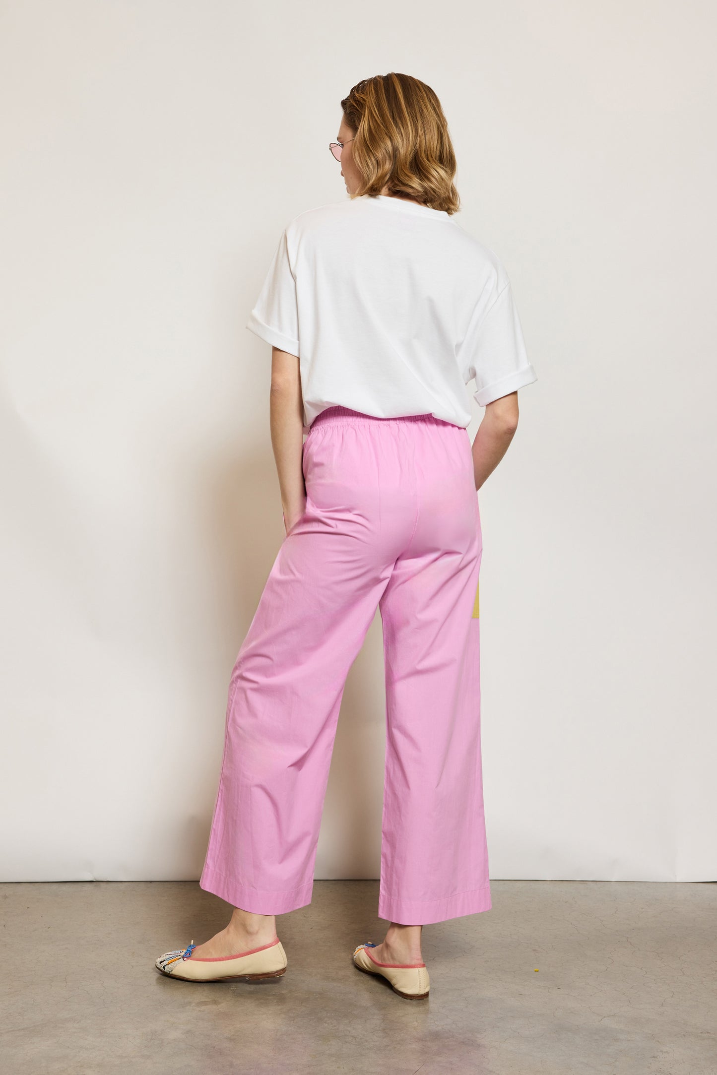 PANTALON BICOLORE ROSE