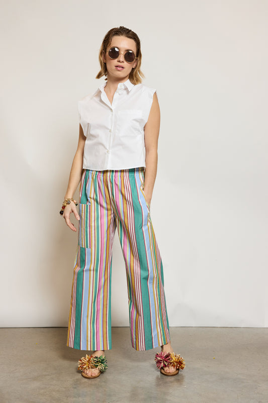 PANTALON À RAYURES MULTICOLORE