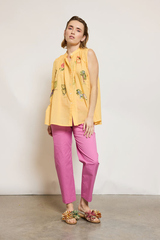 PANTALON CAROTTE ROSE