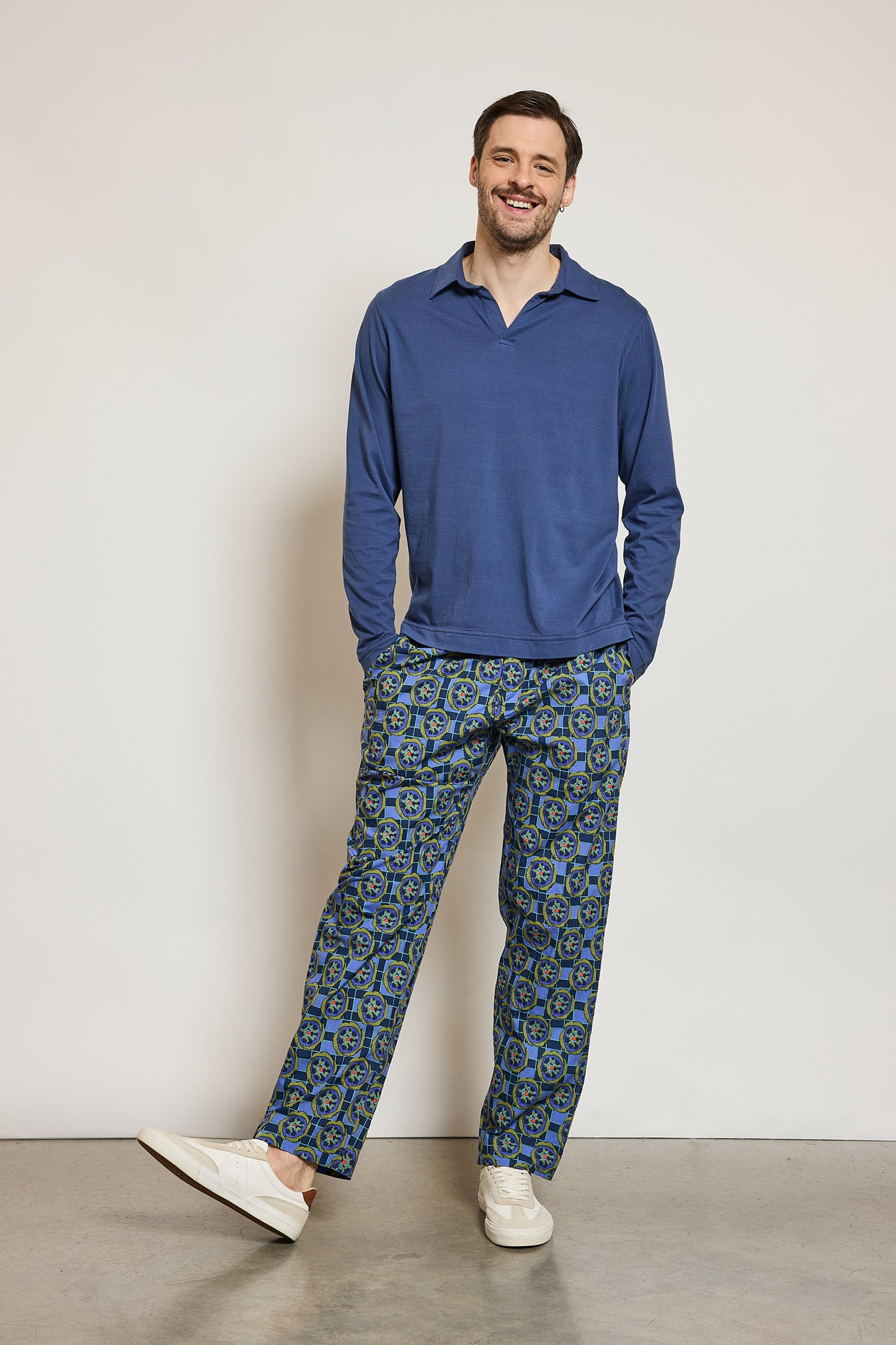 PANTALON IMPRIMÉ BLEU