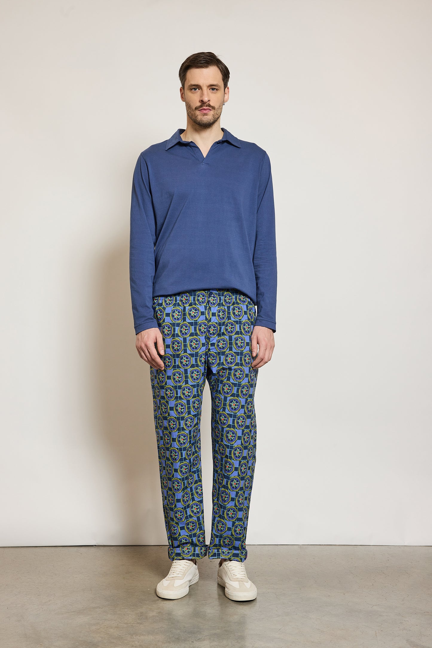 PANTALON IMPRIMÉ BLEU