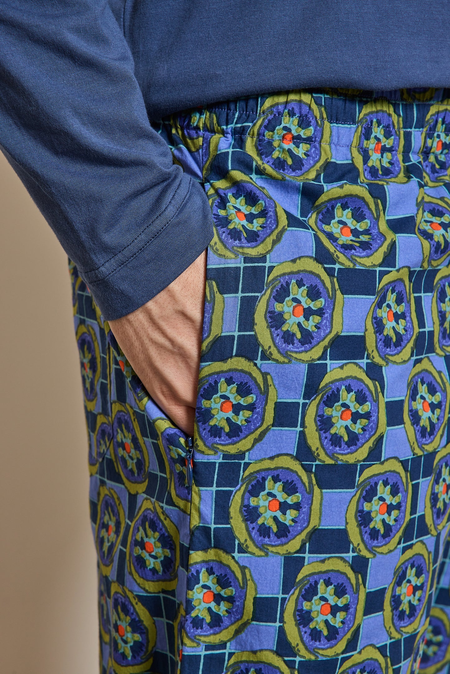 PANTALON IMPRIMÉ BLEU