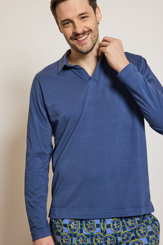 POLO MANCHES LONGUES ACIER